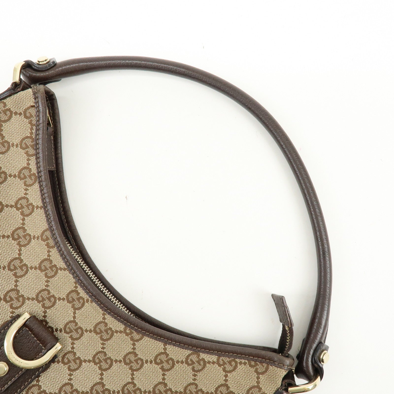 GUCCI Abbey GG Canvas Leather Shoulder Bag Hand Bag Beige Brown 130737