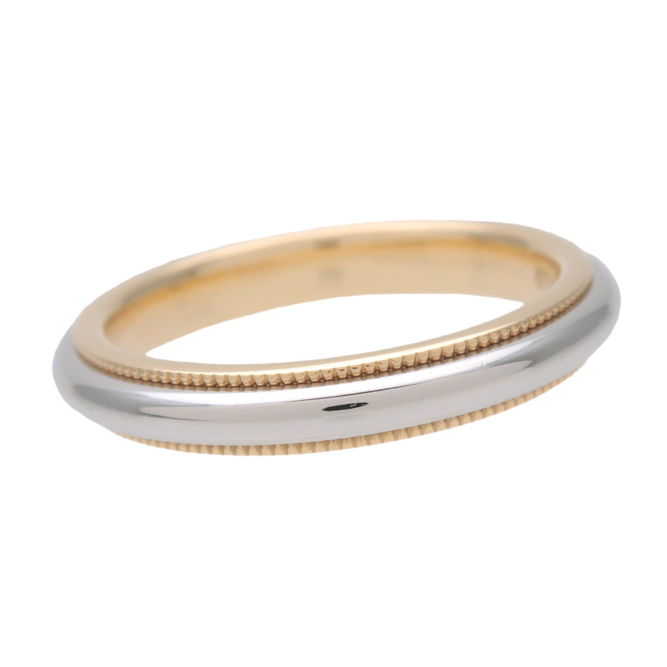 TiTiffany & Co Milgrain Band Ring PT950 K18 750YG US4 EU47