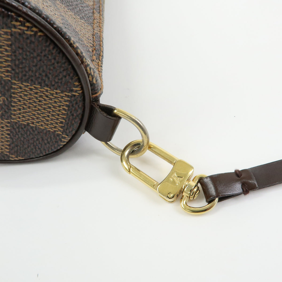 Louis Vuitton Damier Canvas Leather Mini Pouch for Papillon Bag Brown
