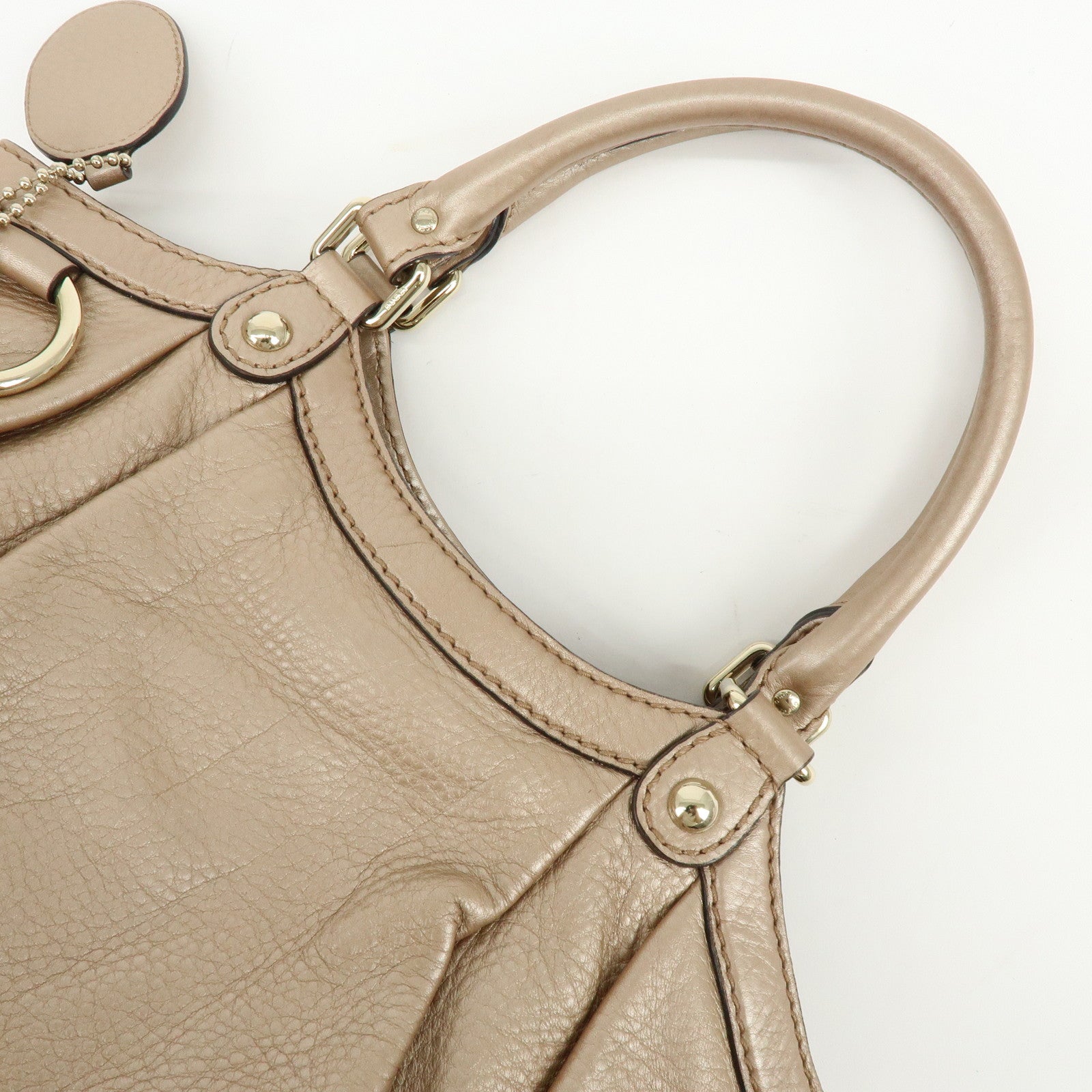 GUCCI Sukey Interlocking G GG Leather Tote Bag Hand Bag Pink 211944