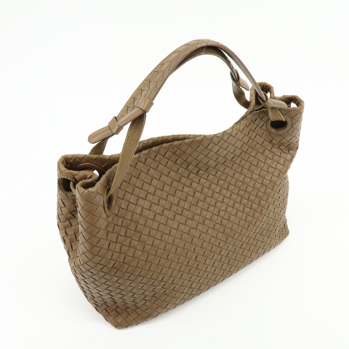 BOTTEGA VENETA Intrecciato Leahter Shoulder Bag Tote Bag Cafe Brown