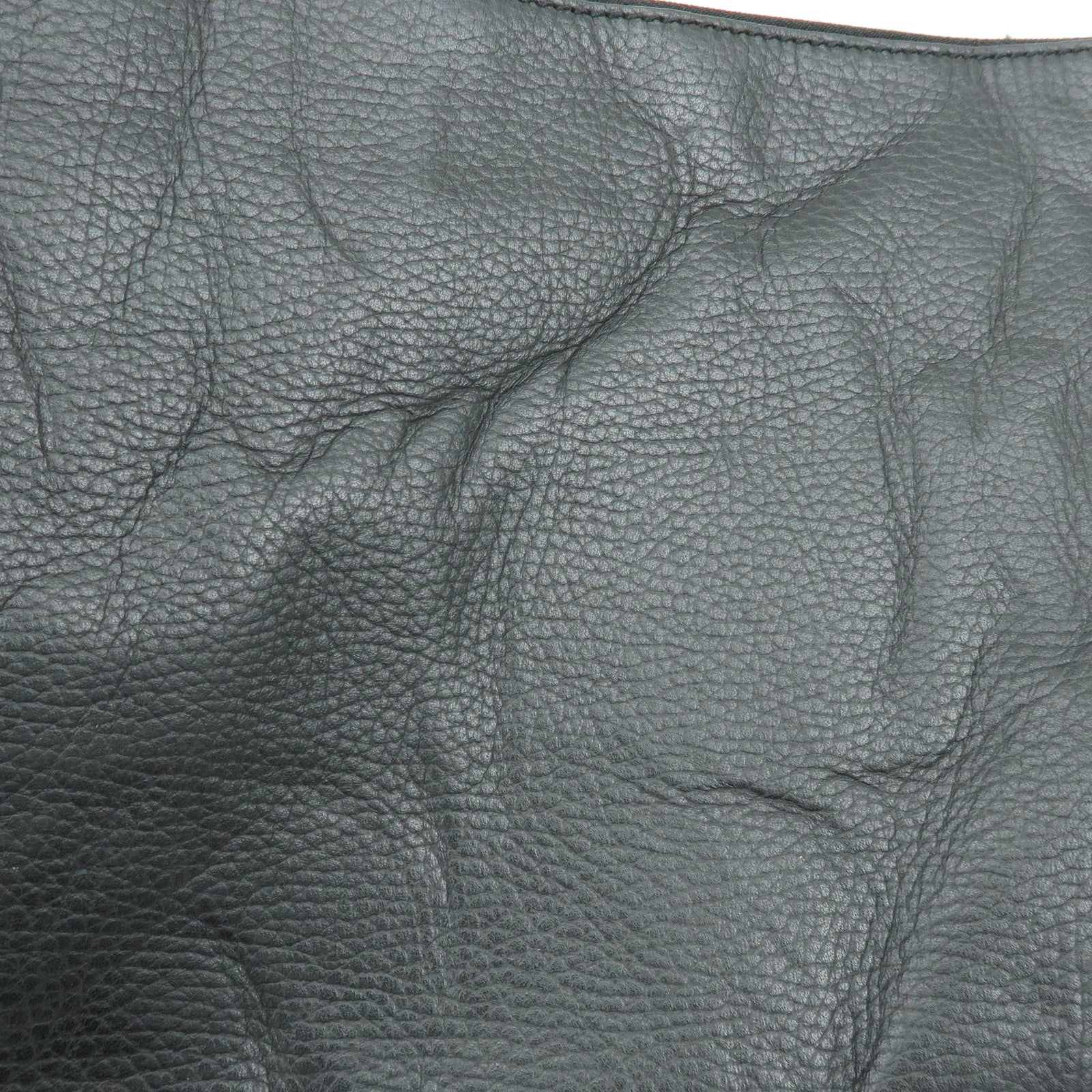GUCCI Bamboo Leather Clutch Bag Flat Pouch Black 449653