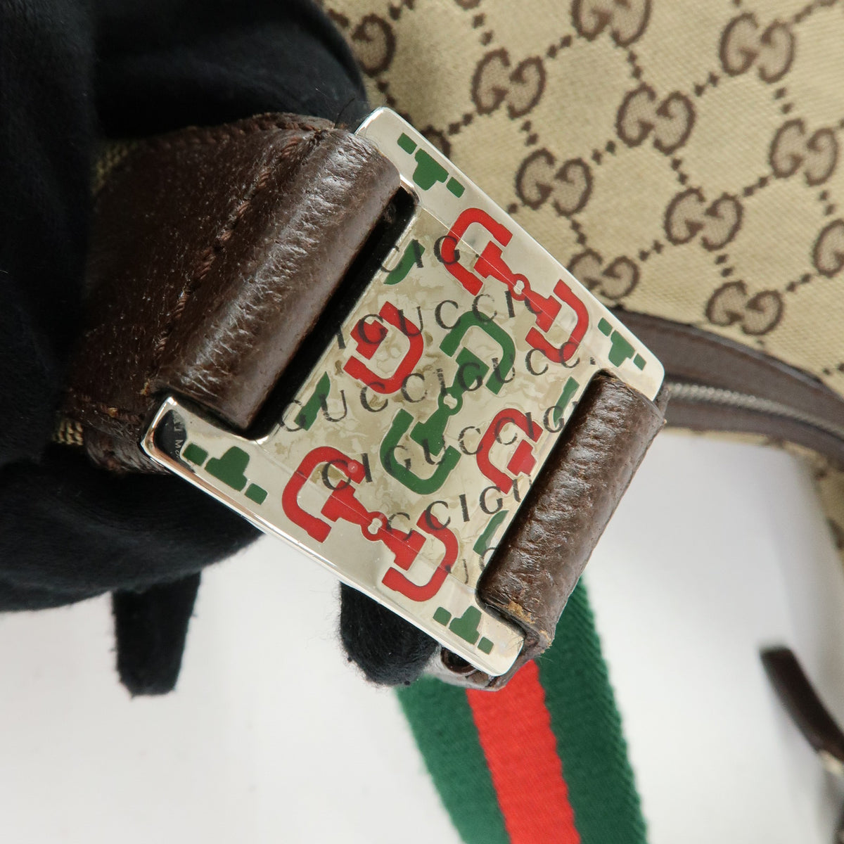 GUCCI Sherry GG Canvas Leather Shoulder Bag Beige Brown 145757