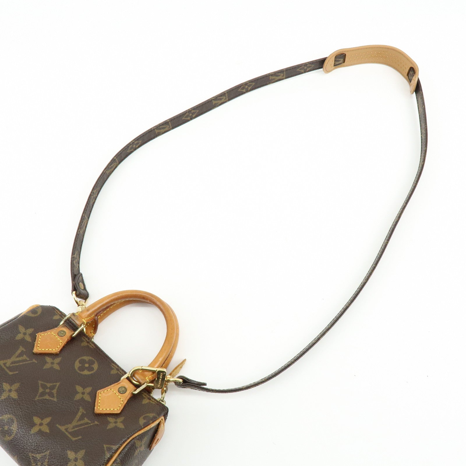 Louis Vuitton Monogram Canvas Mini Speedy Hand Bag & Strap M41534