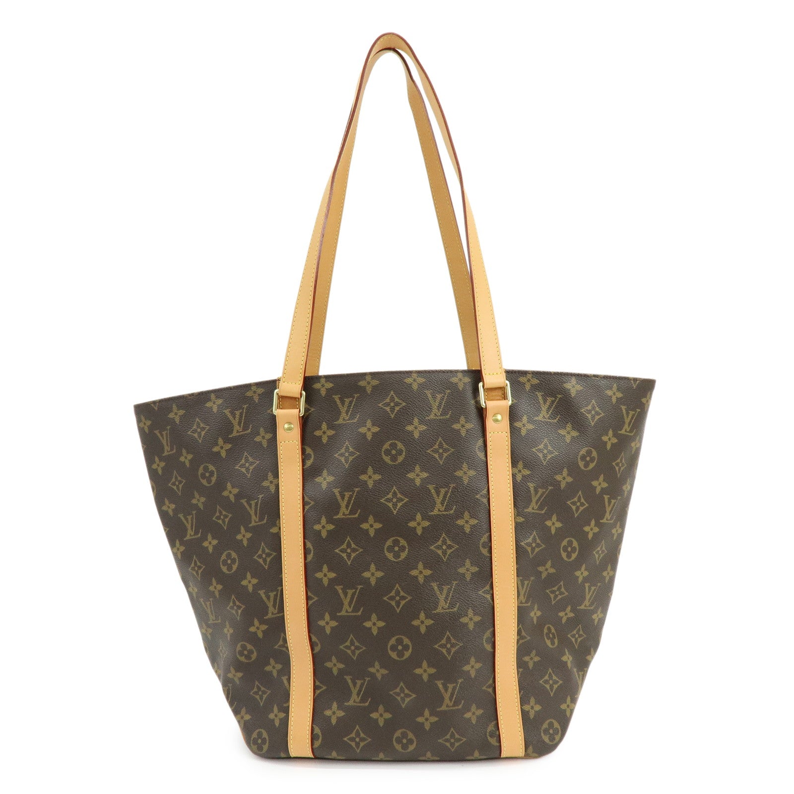 Louis Vuitton Monogram Sac Shopping Canvas Shoulder Bag Brown M51108