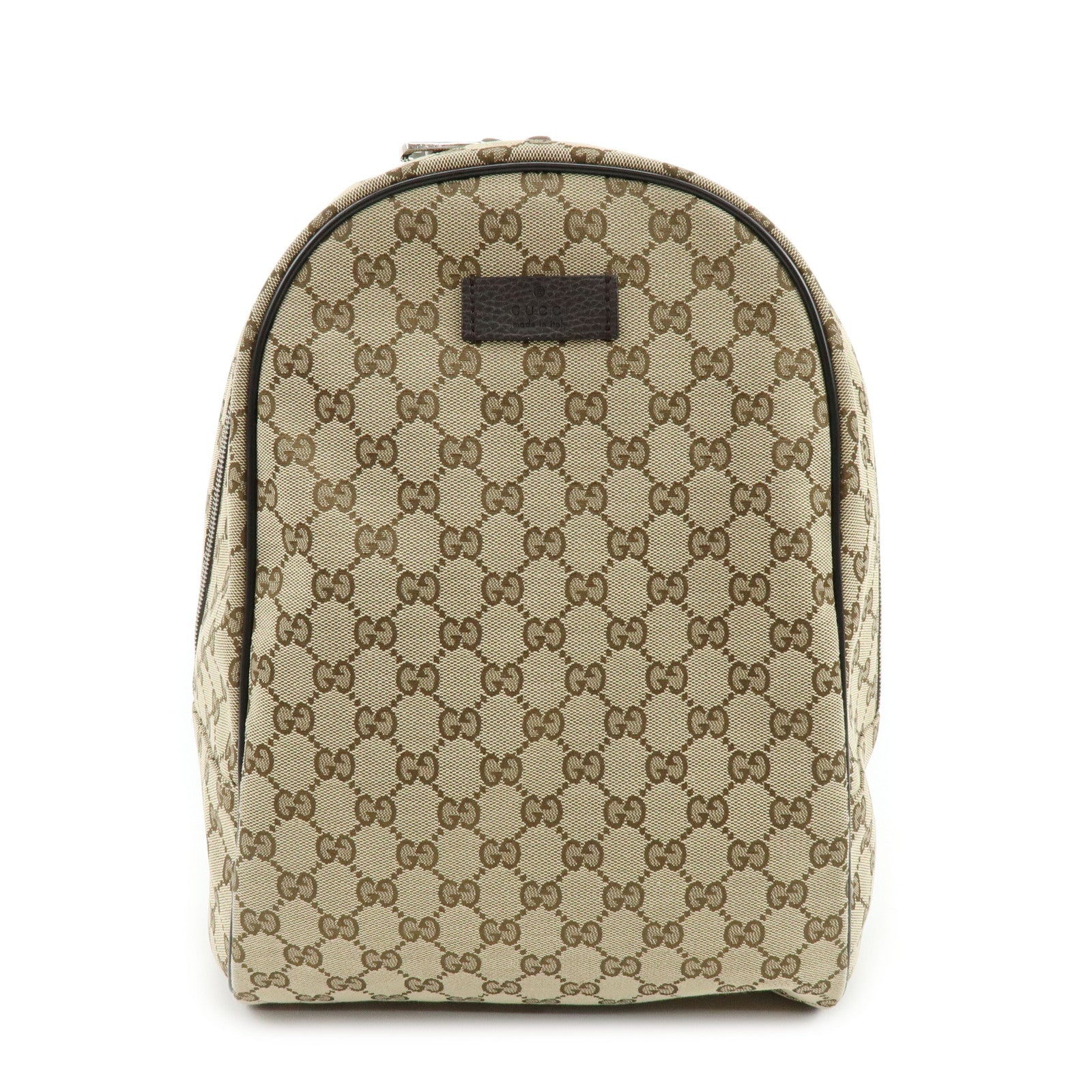 GUCCI GG Canvas Leather Backpack Rucksuck Beige Brown 449906
