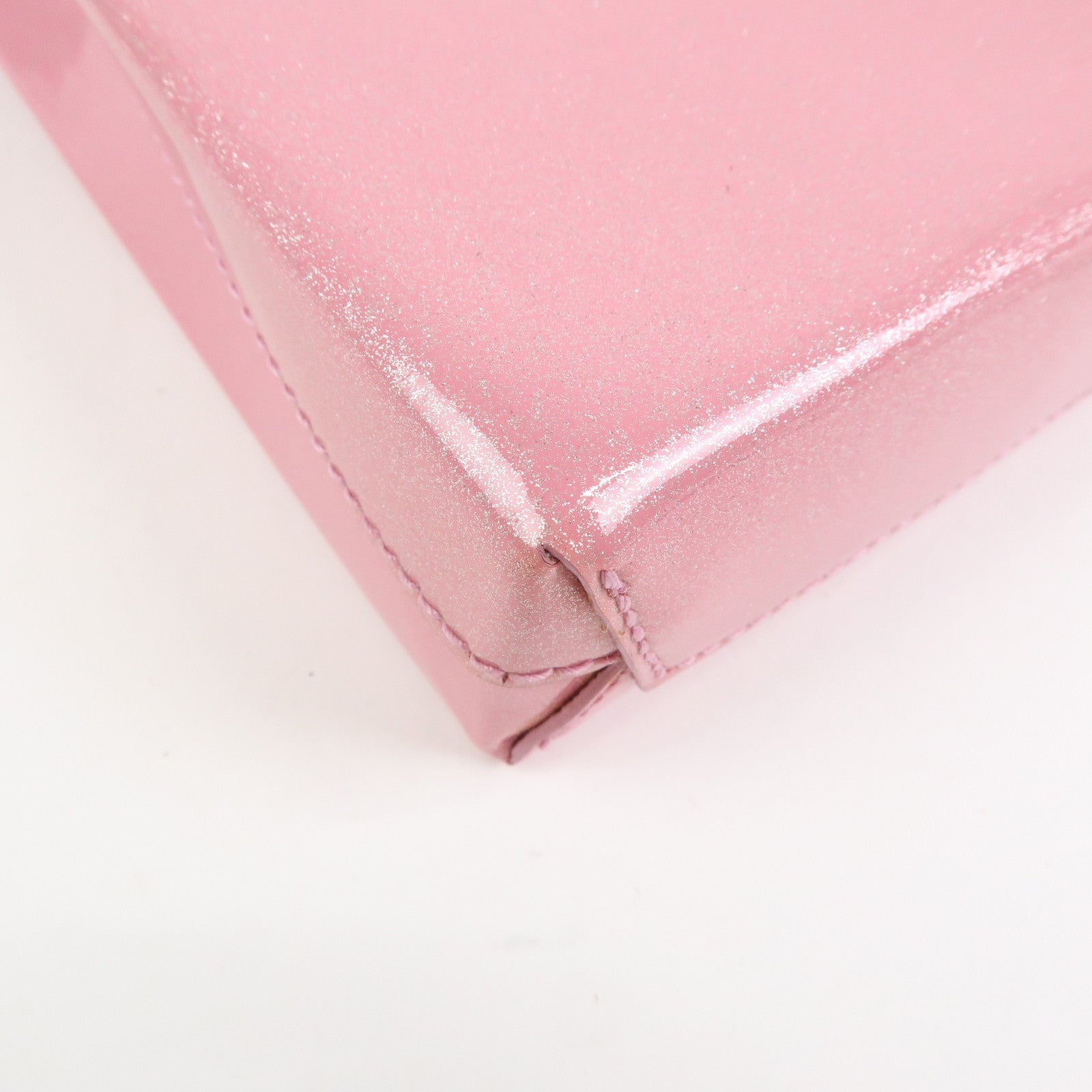 BALENCIAGA Patent Leather Shopping Phone Holder 2Way Bag Pink 593826