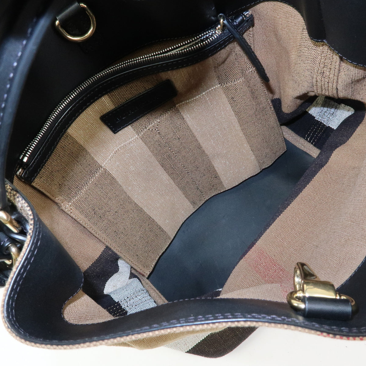 BURBERRY Nova Plaid Ashby Canvas Leather 2Way Bag Shoulder Bag Black