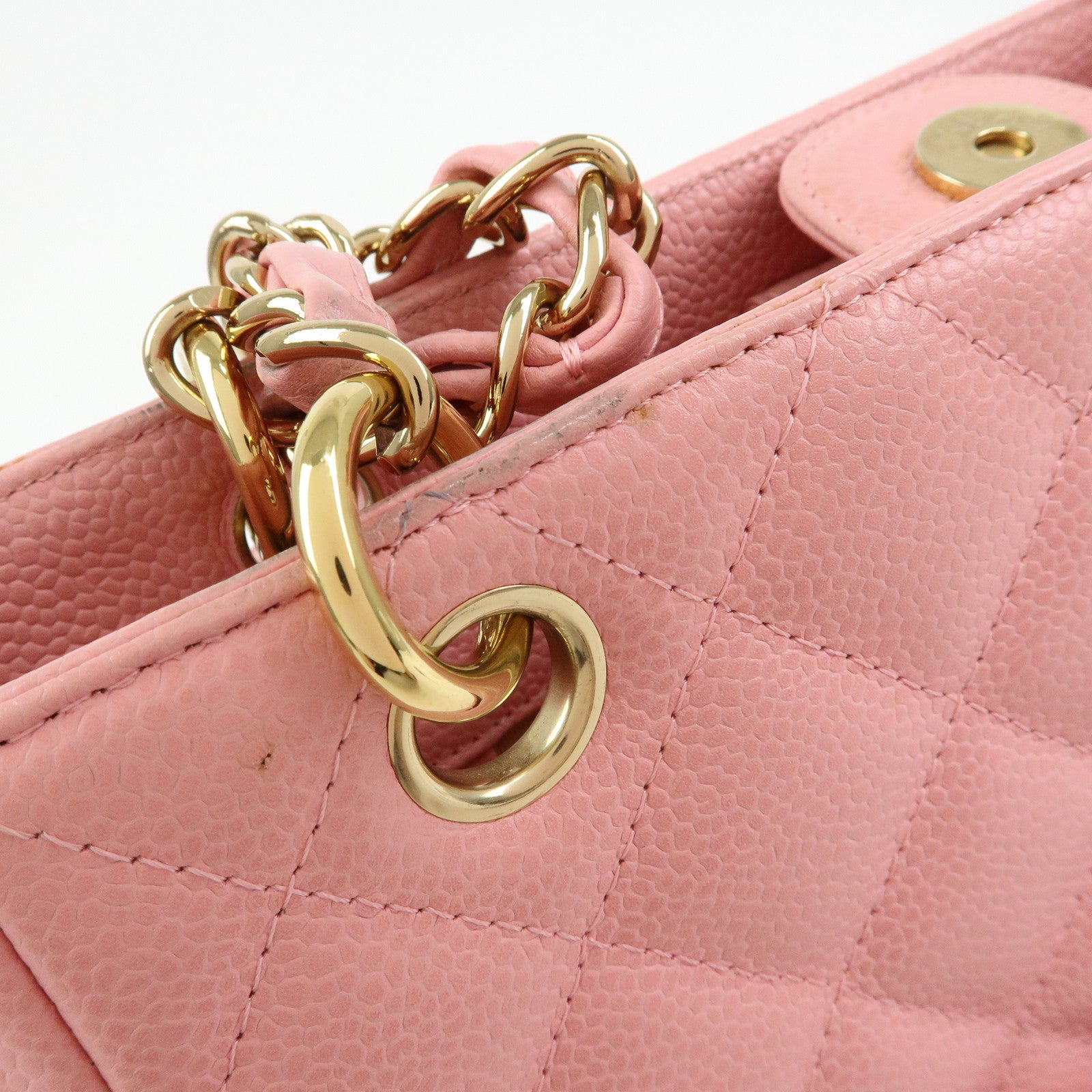 CHANEL COCO Mark Caviarskin PST Chain Tote Bag Shoulder Bag Pink