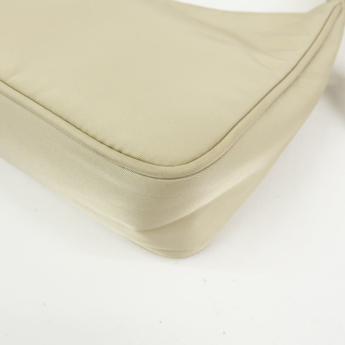 PRADA Triangle Logo Nylon Hand Bag Shoulder Bag Ivory 1NE515