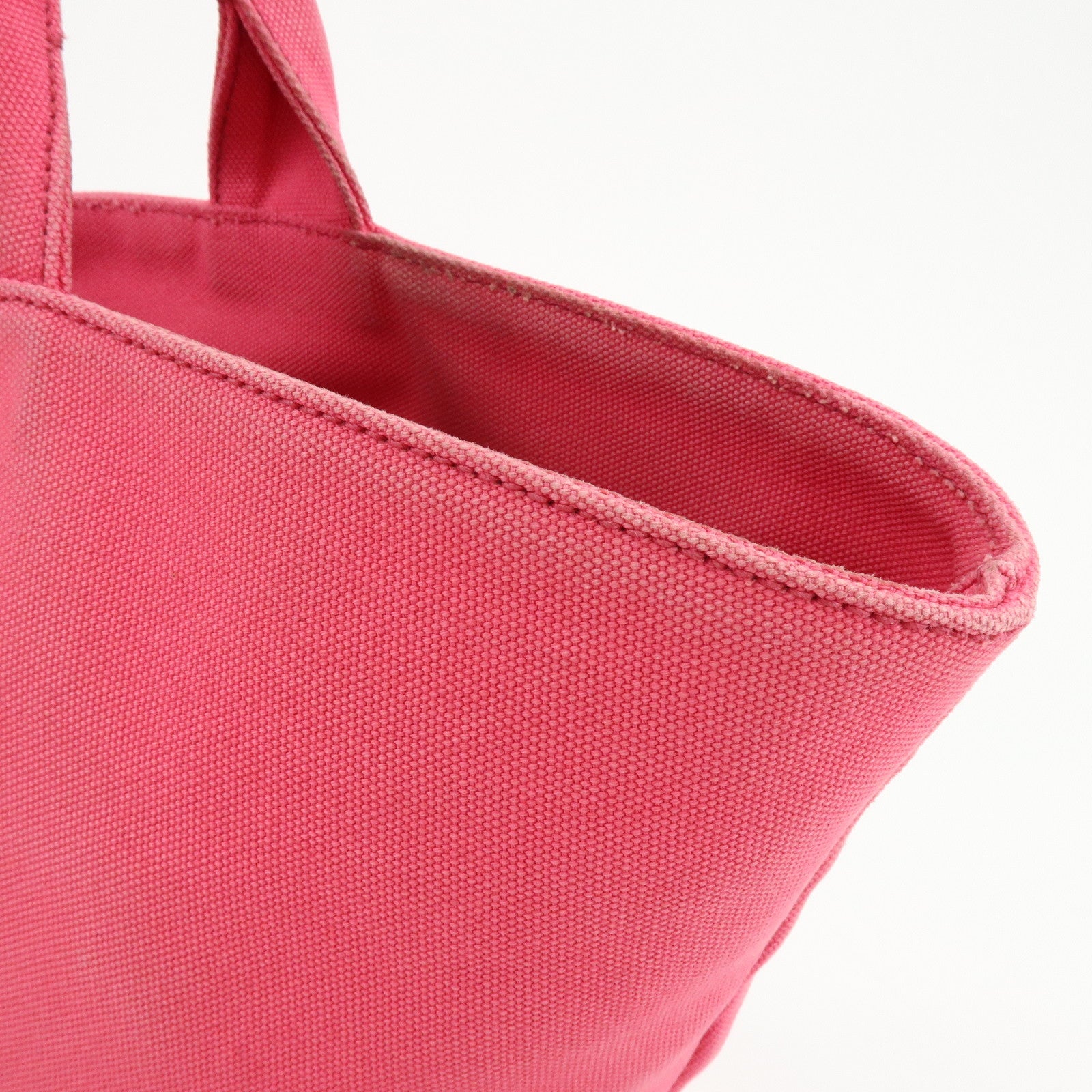 PRADA Canapa Triangle Logo Canvas 2Way Bag Hand Bag Pink 1BG163