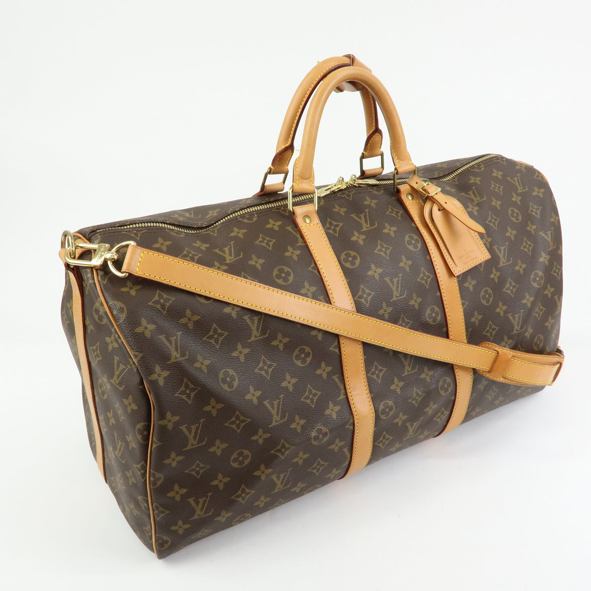 Louis Vuitton Keep All Bandouliere 55 Boston Bag Brown M41414