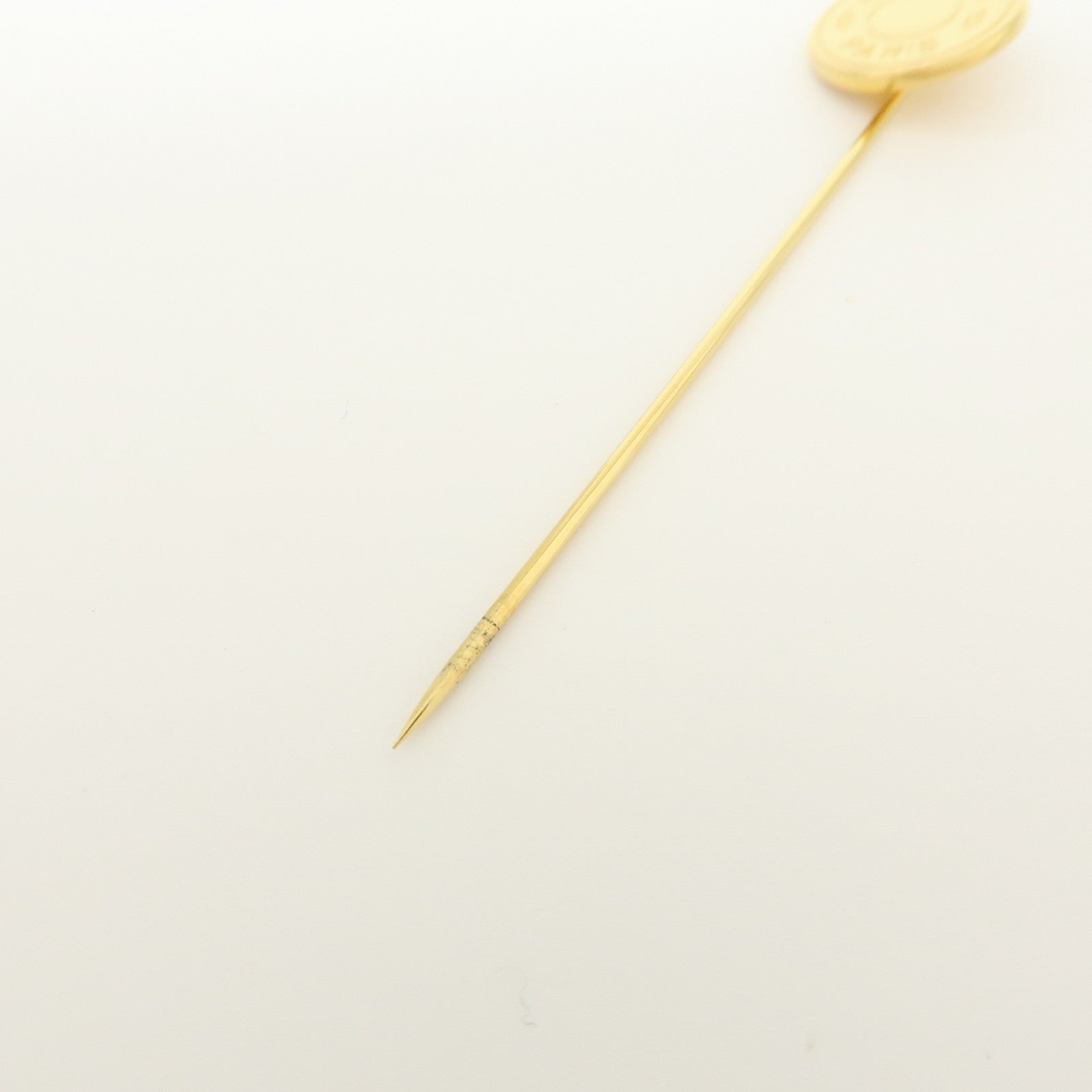 HERMES Set of 2 Sellier Metal Pin Brooch Gold
