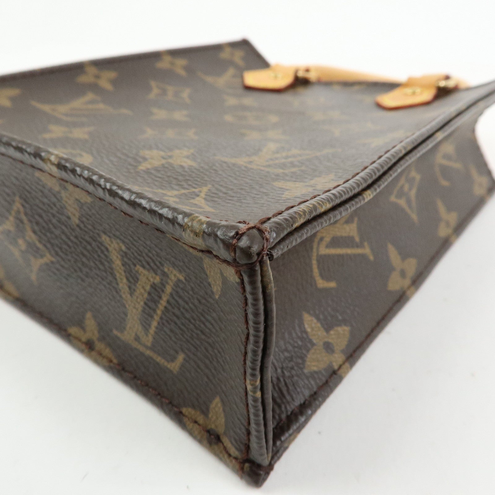 Louis Vuitton Monogram Petit Sac Plat 2Way Shoulder Bag Brown M69442