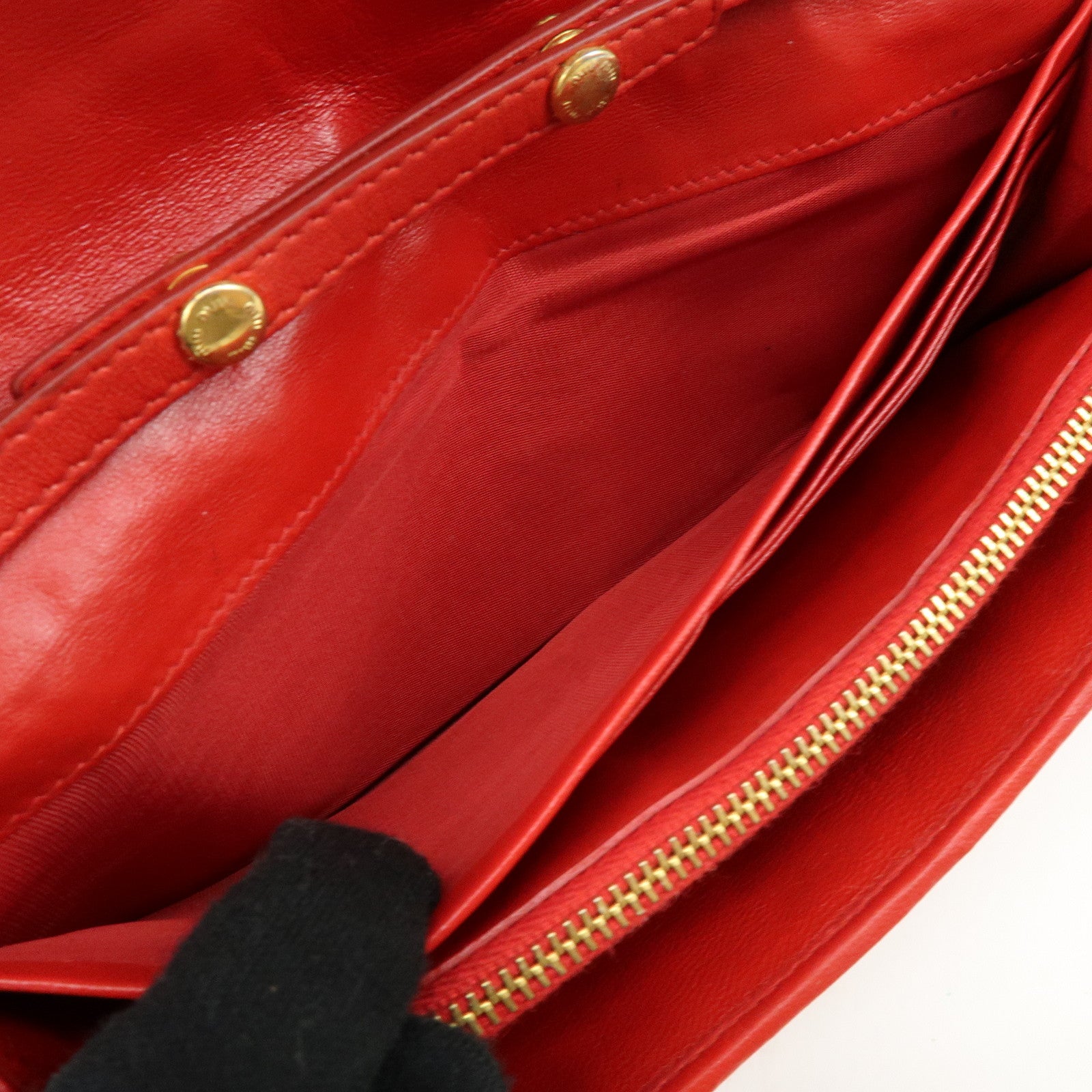MIU MIU Nappa Leather Chain Long Wallet Shoulder Bag Red