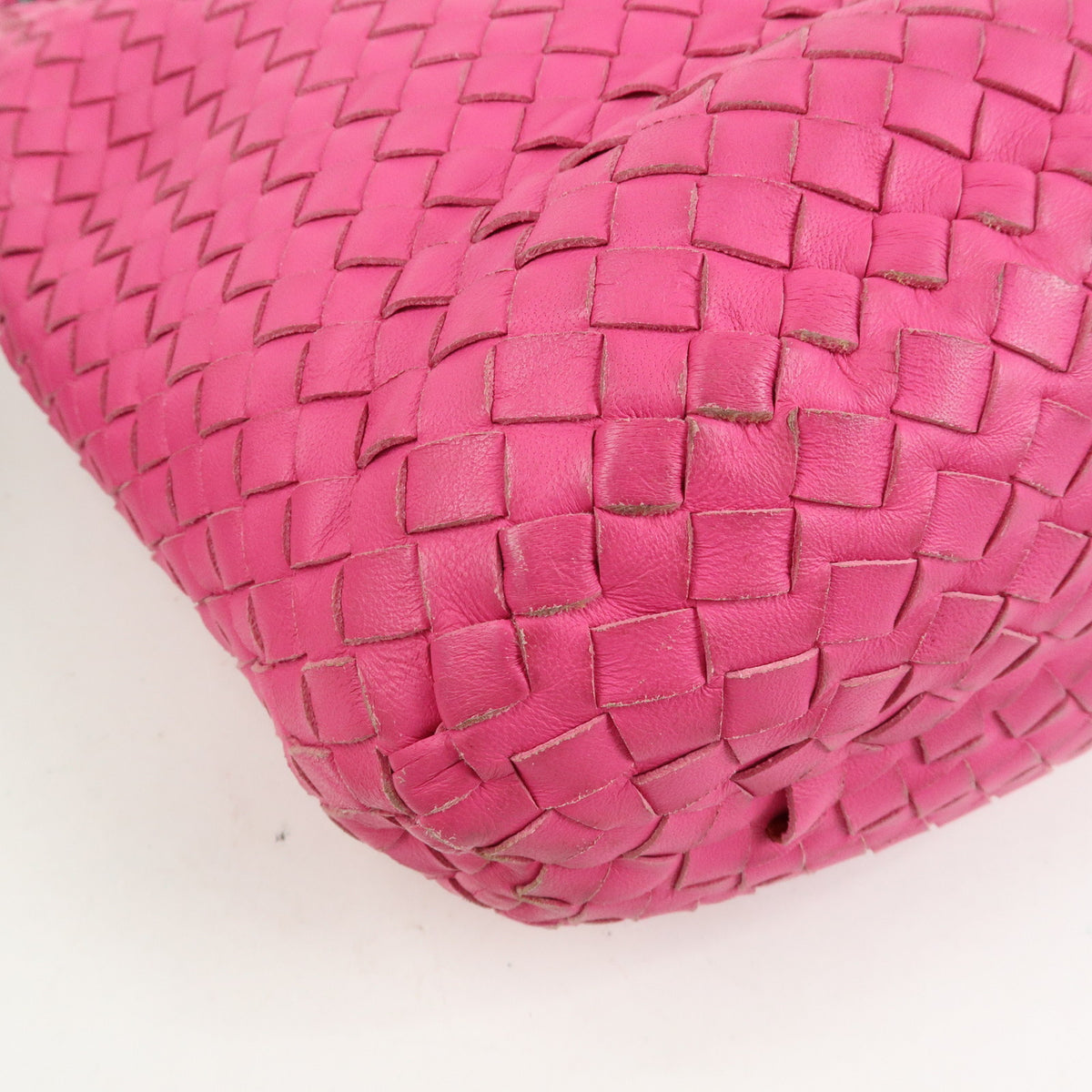 BOTTEGA VENETA Intrecciato Leather Bucket Shoulder Bag Pink