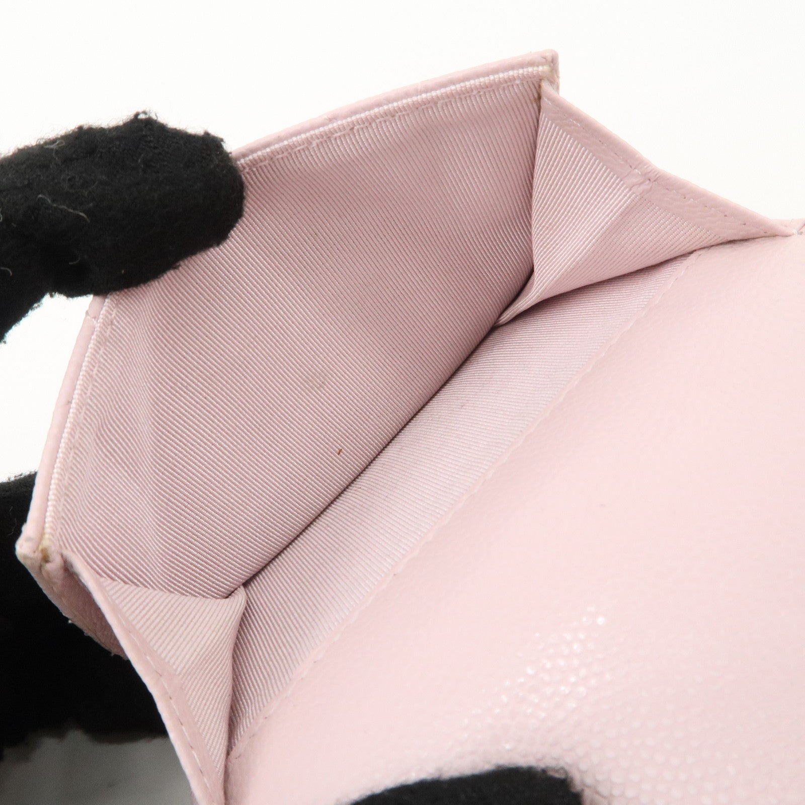 CHANEL Matelasse Caviarskin Classic Small Flap Wallet AP0230 Used