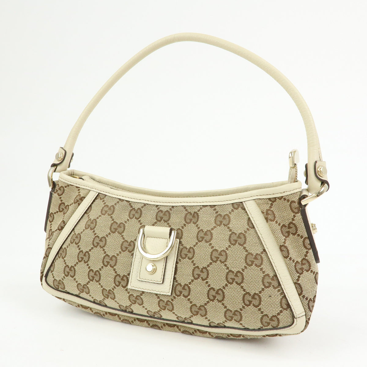 GUCCI Abbey GG Canvas Leather Mini Shoulder Bag Beige Ivory 130939