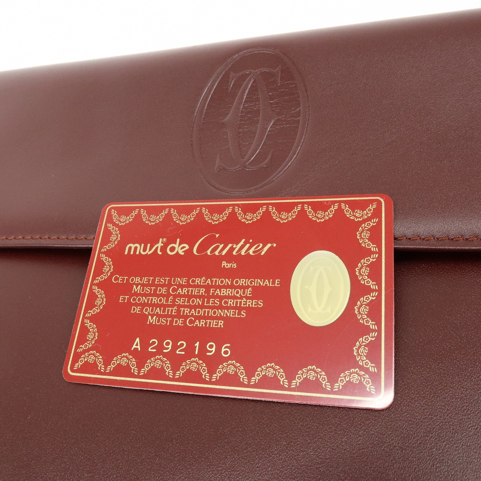Cartier Must de Cartier Leather Clutch Bag Bordeaux