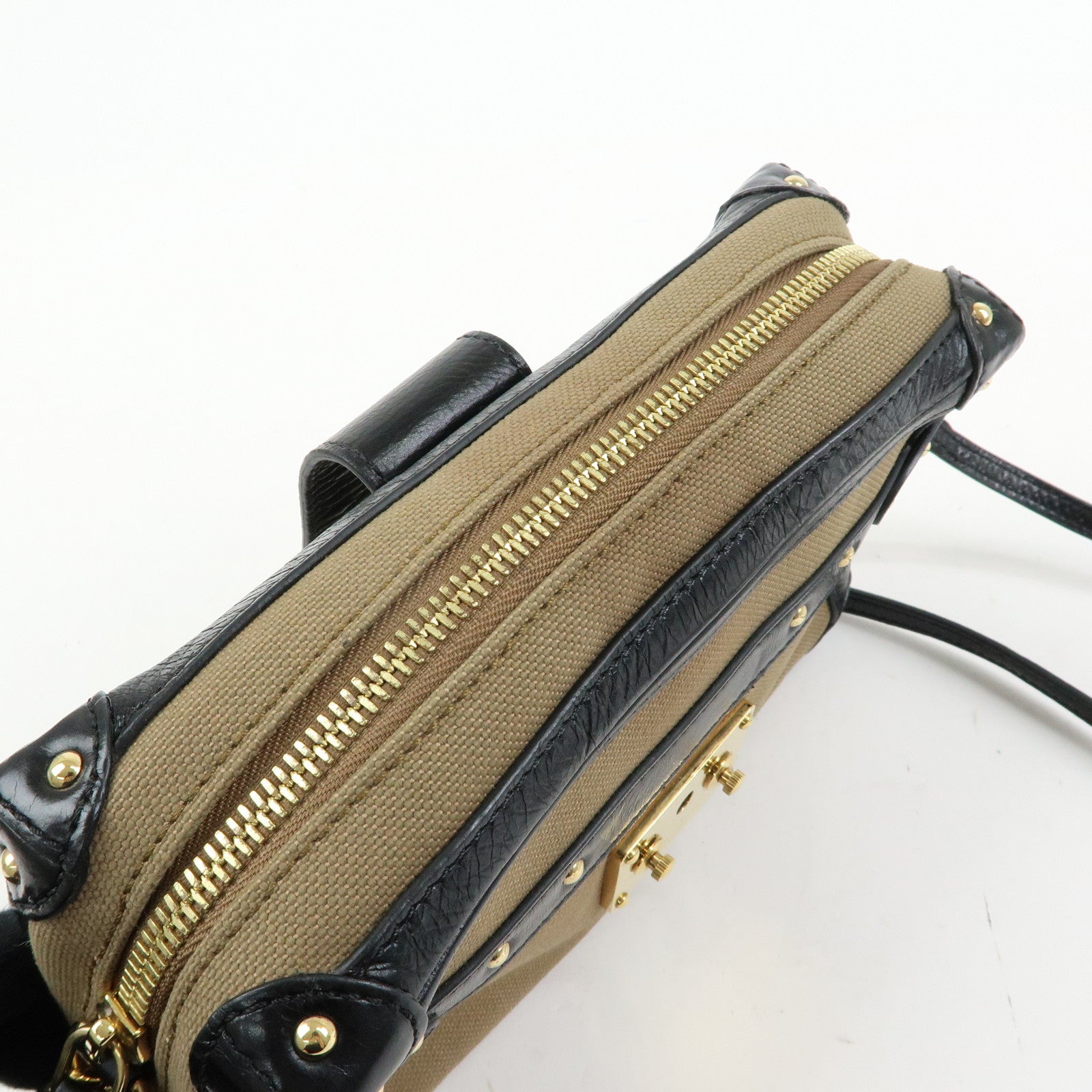 Louis Vuitton Petite Malle Soft MM Canvas Leather Shoulder Bag