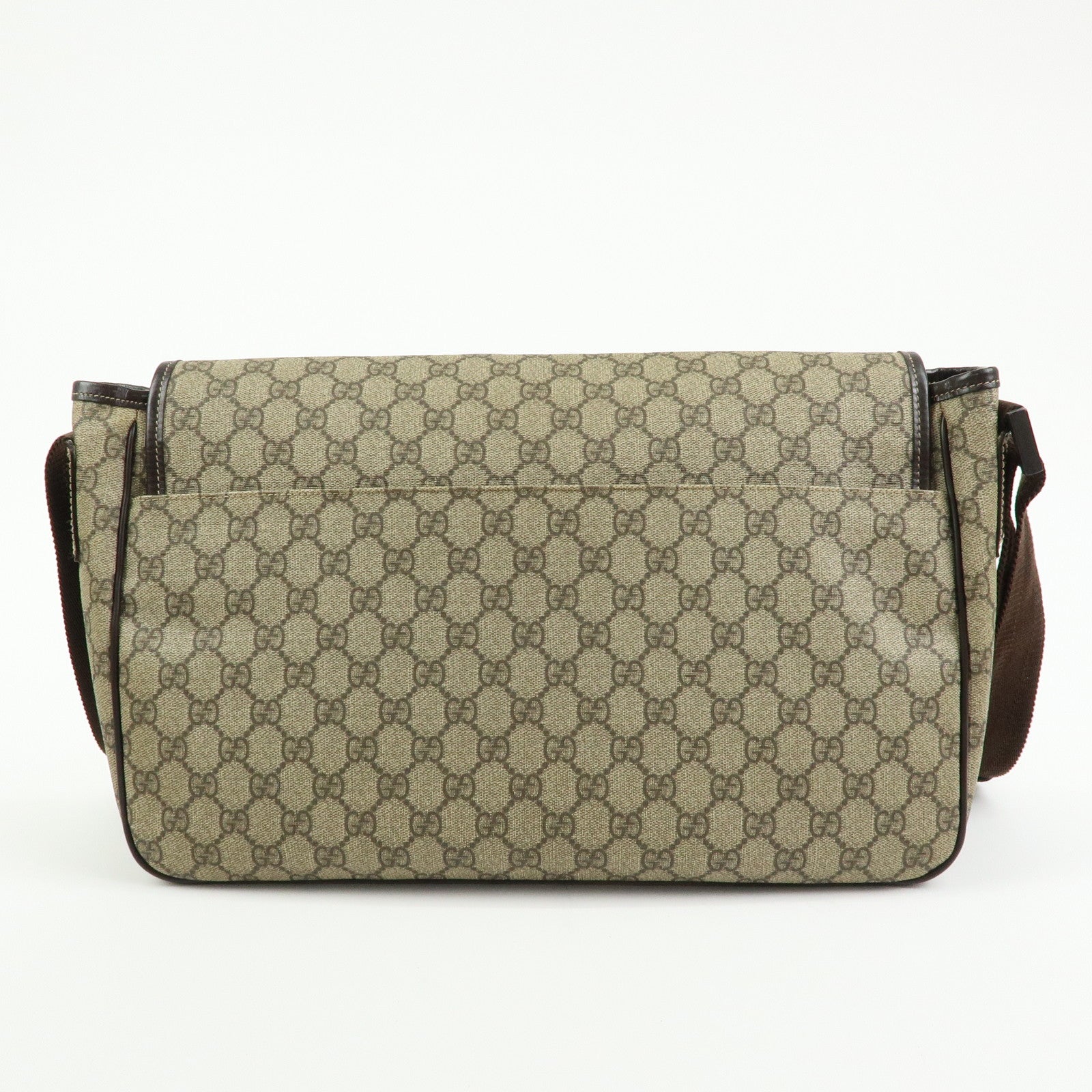 GUCCI Interlocking G GG Supreme Leather Shoulder Bag Brown 223661