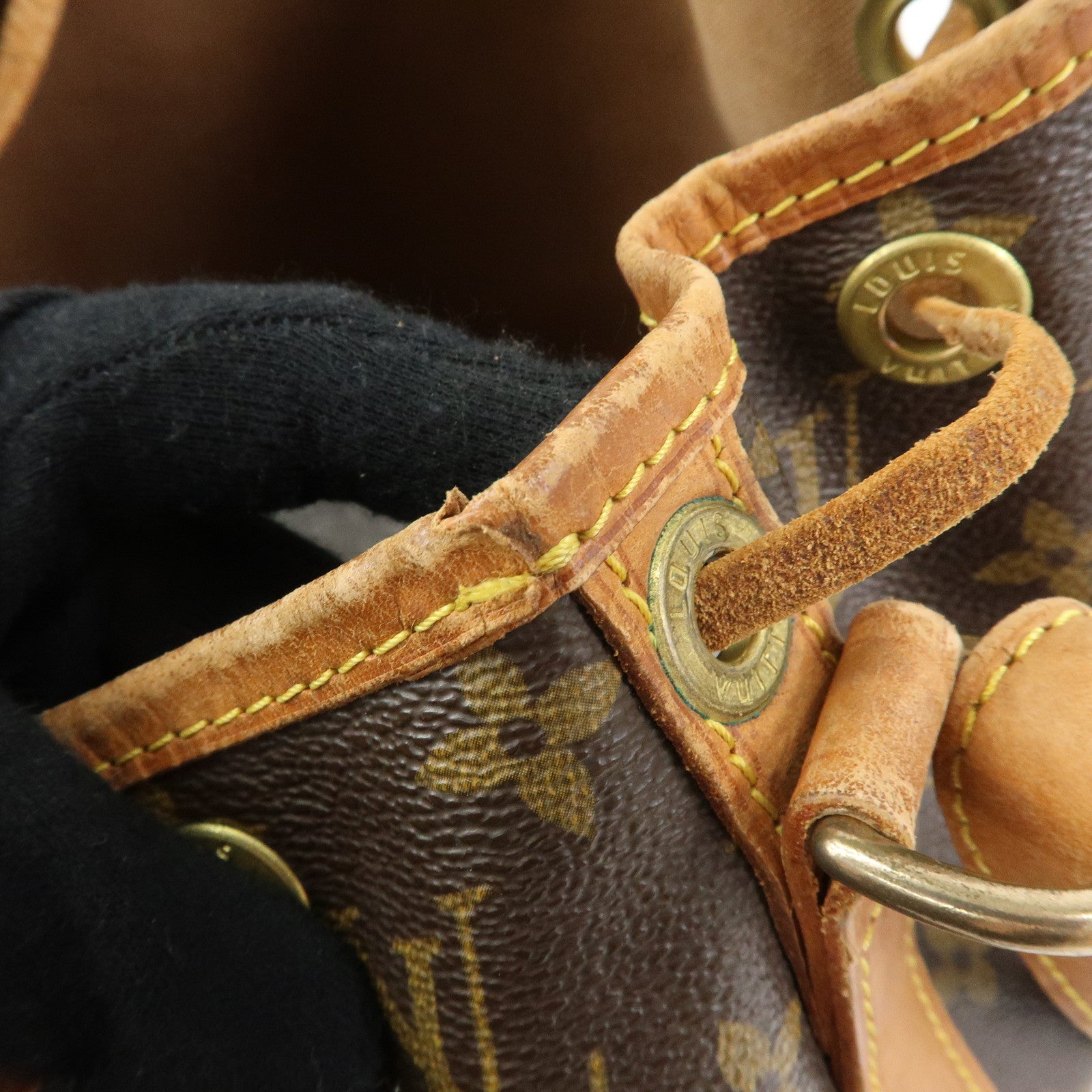 Louis Vuitton Monogram Petit Noe Shoulder Bag Brown M42226