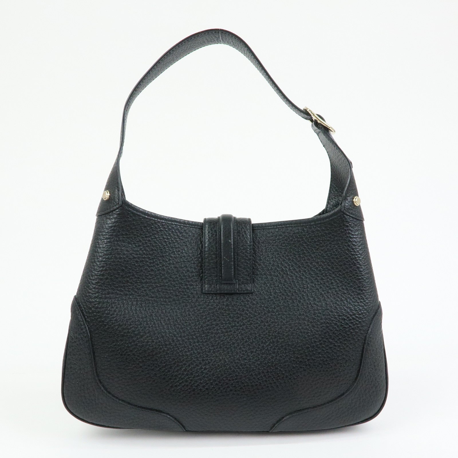 GUCCI Logo Leather Shoulder Bag Hand Bag Black 130779