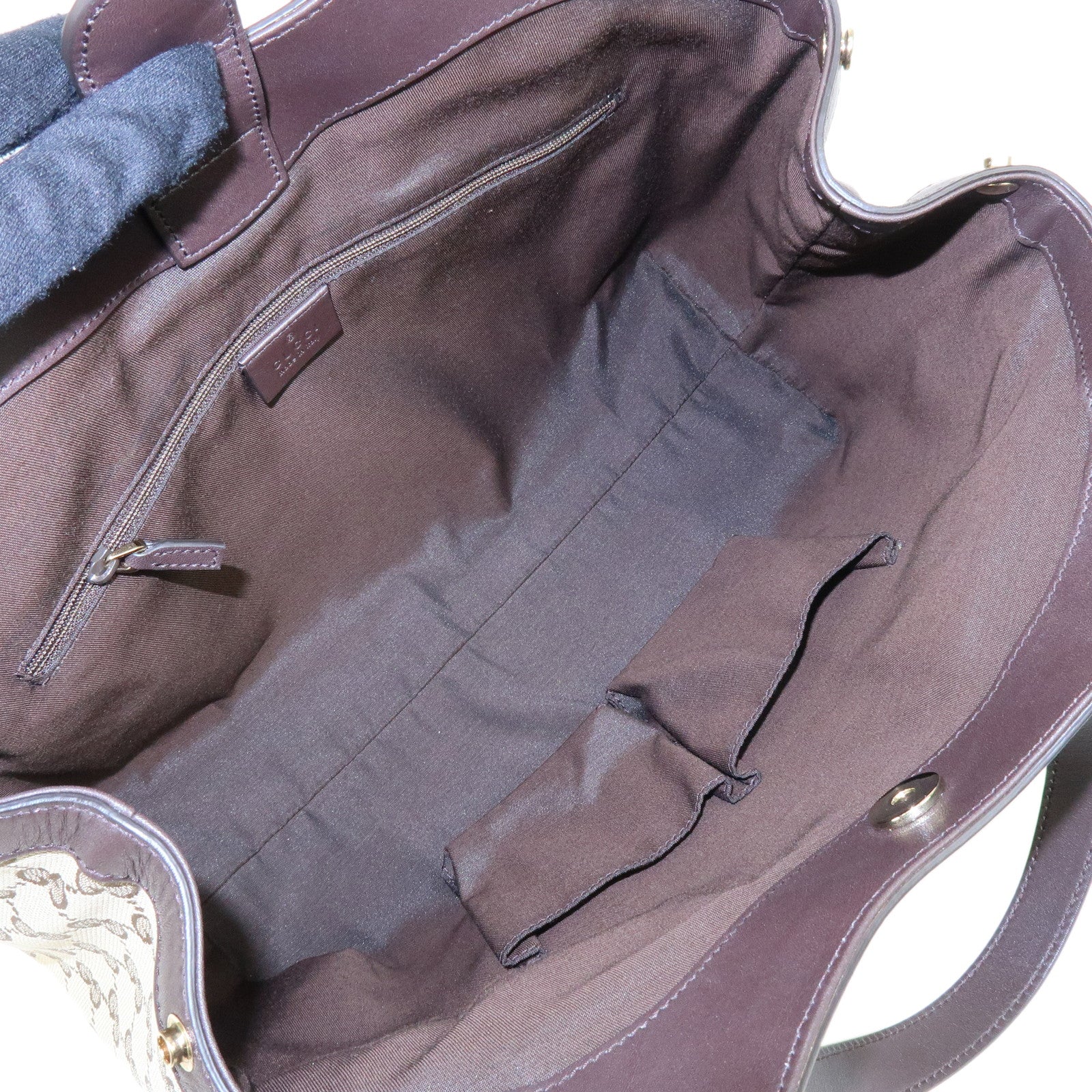 GUCCI GG Canvas Leather Shoulder Bag Brown Beige 388919