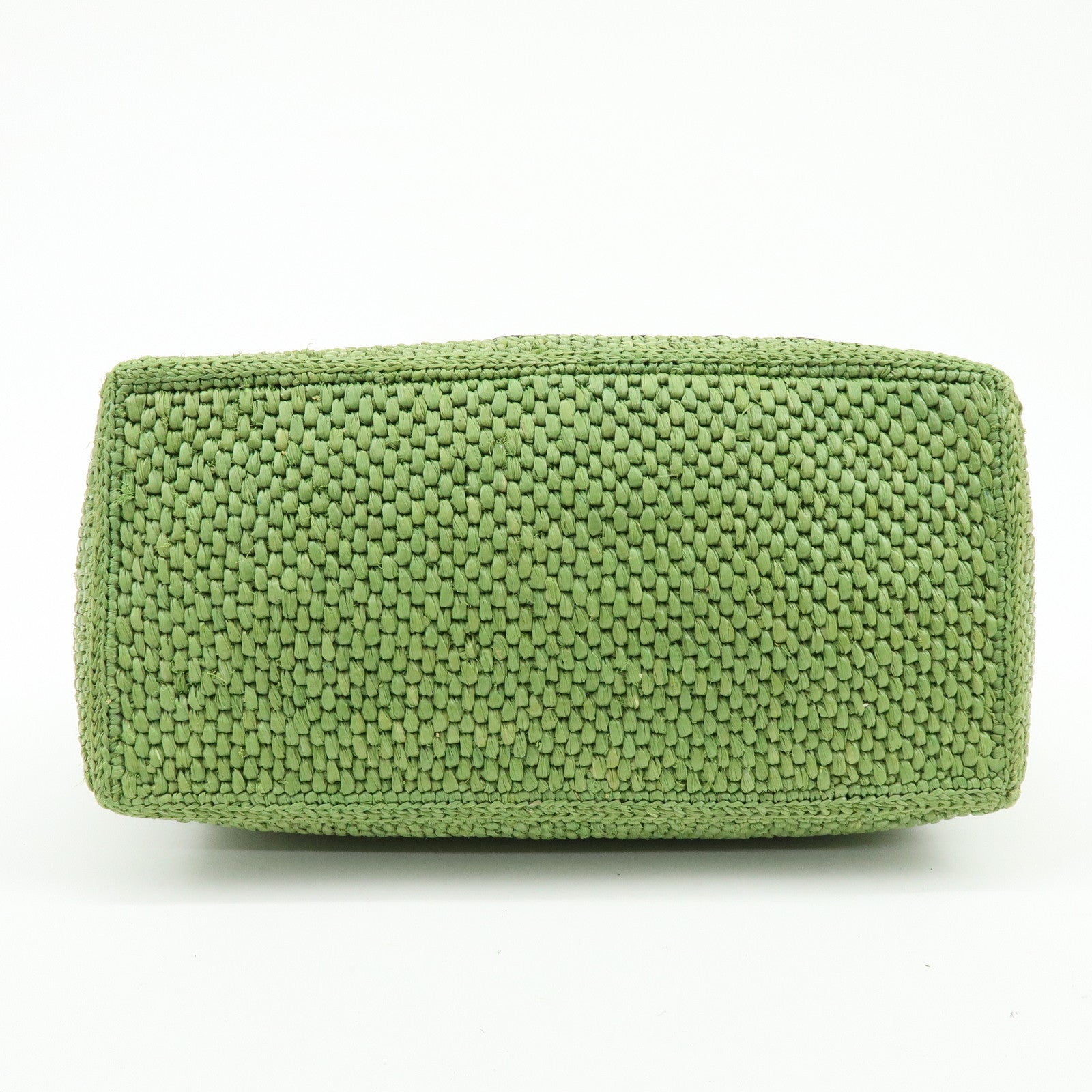 LOEWE Font Tote Raffia Leather 2Way Bag Tote Bag Shoulder Bag Green