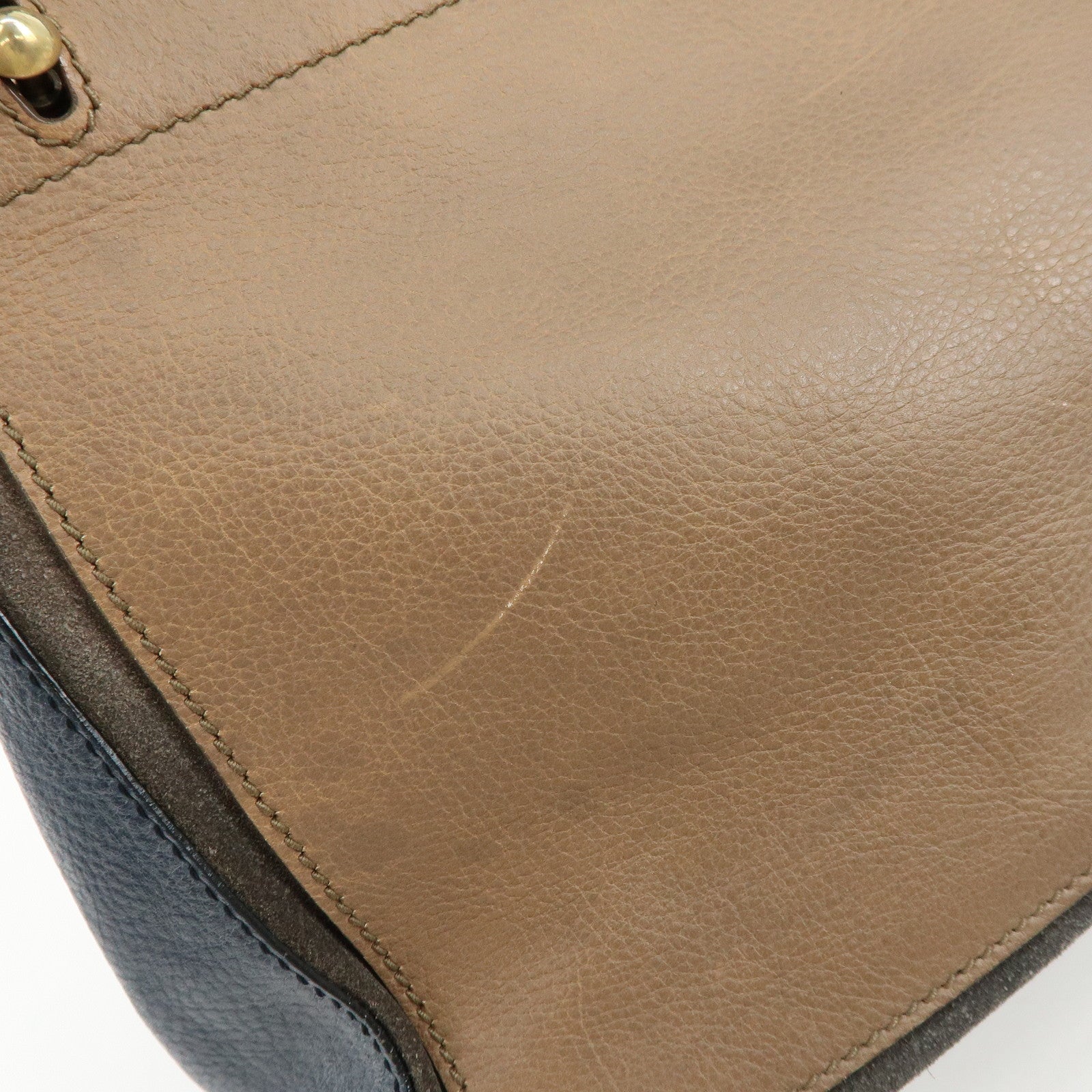 SAINT LAURENT PARIS Baby Cabas Leather Hand Bag Boudreaux Beige