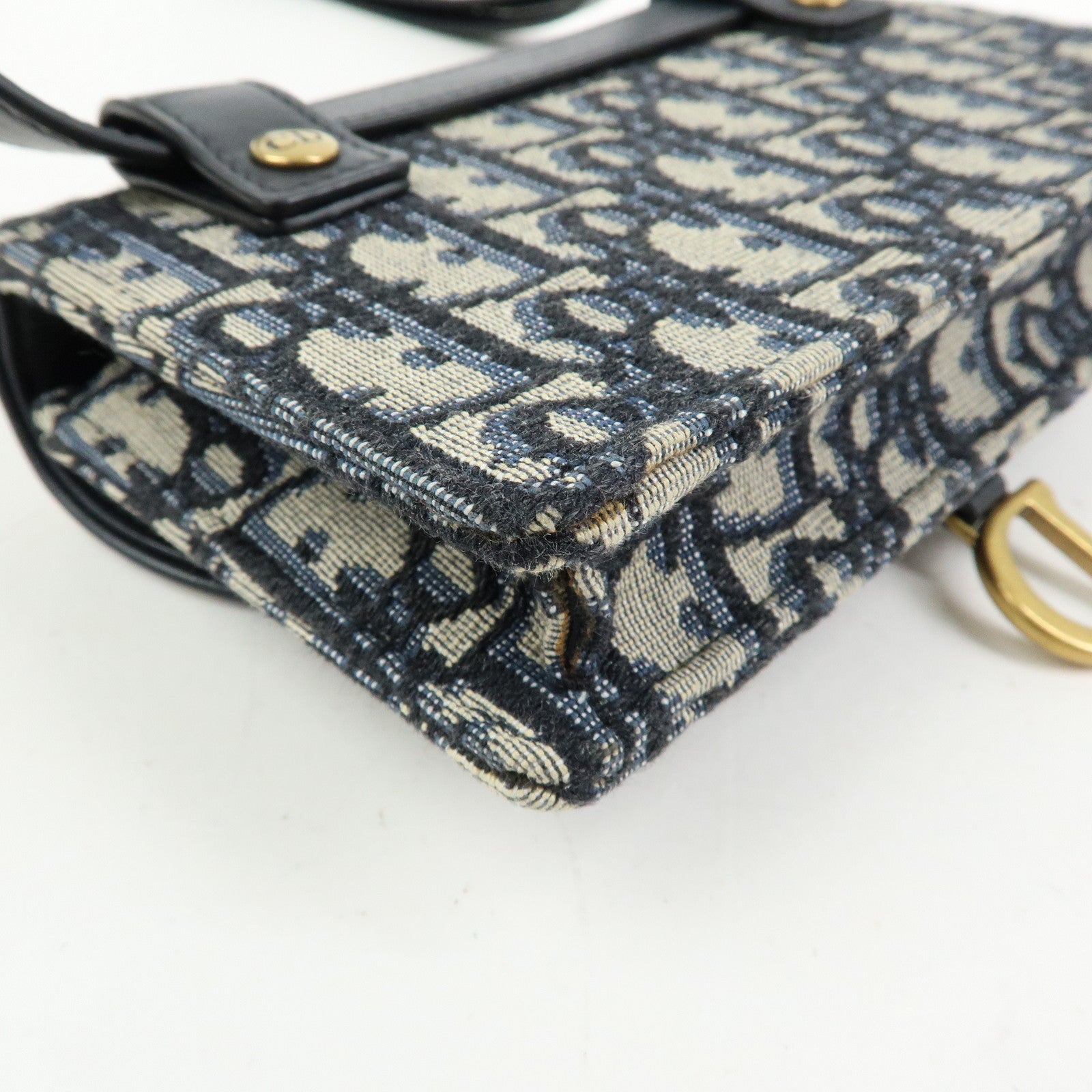 Christian Dior Saddle Trotter Canvas Waist Pouch Body Bag Navy