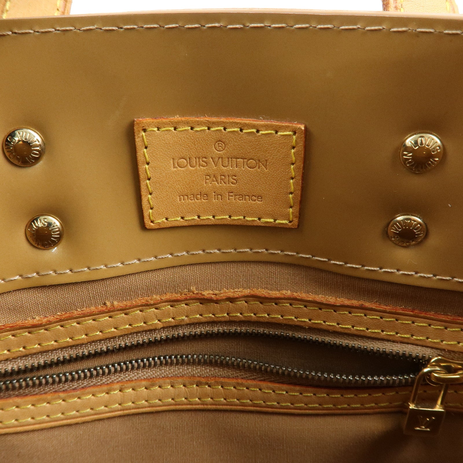 Louis Vuitton Monogram Vernis Reade PM Leather Hand Bag Noisette M91334