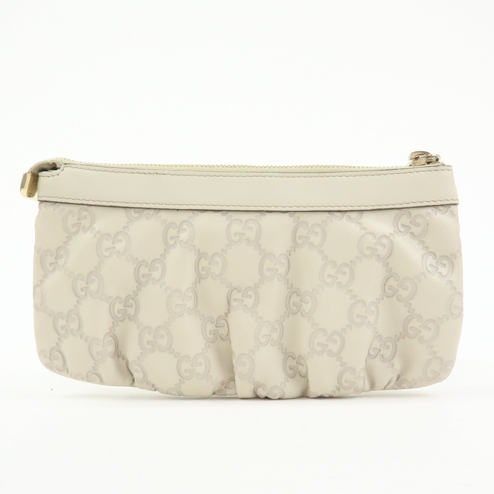 GUCCI Interlocking G Microguccissima Leather Pouch Ivory 212203
