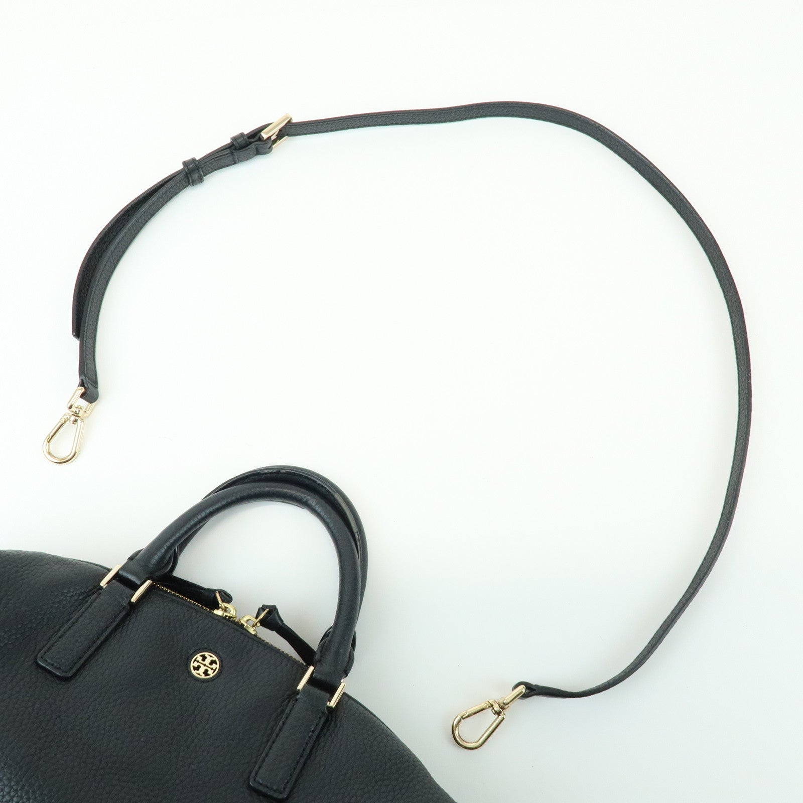 TORY BURCH Leather 2Way Bag Hand Bag Shoulder Bag Black