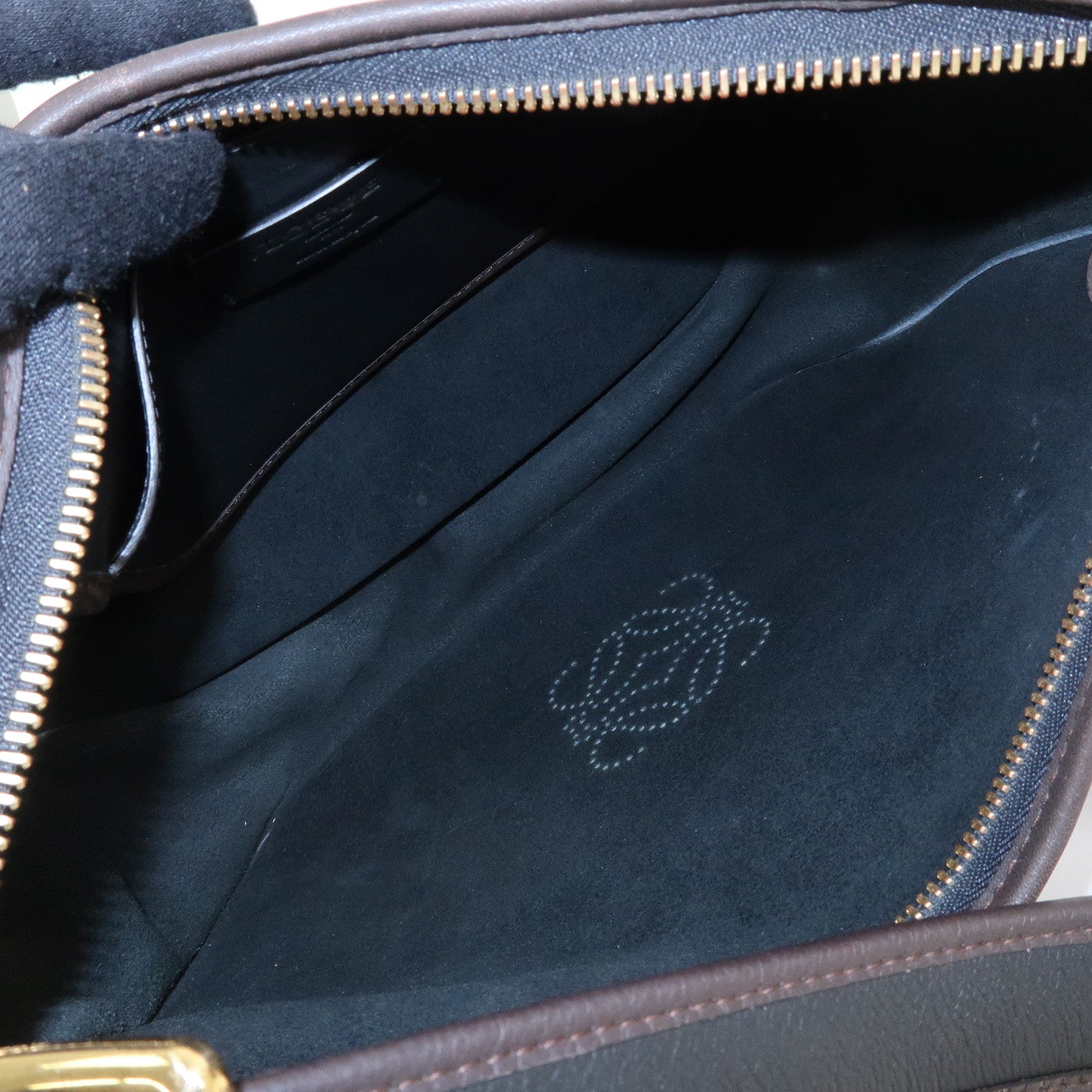 LOEWE Anagram Leather Sophia Shoulder Bag Crossbody Bag Black Brown