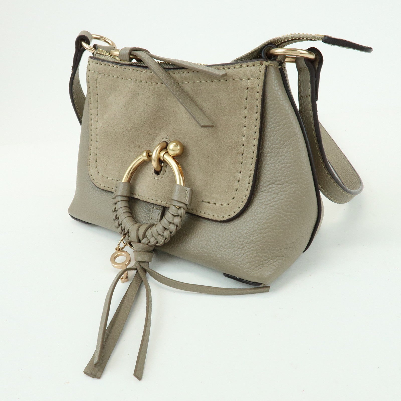 Chloe See by Chloe Joan Leather Suede Mini 2Way Bag Hand Bag Greige