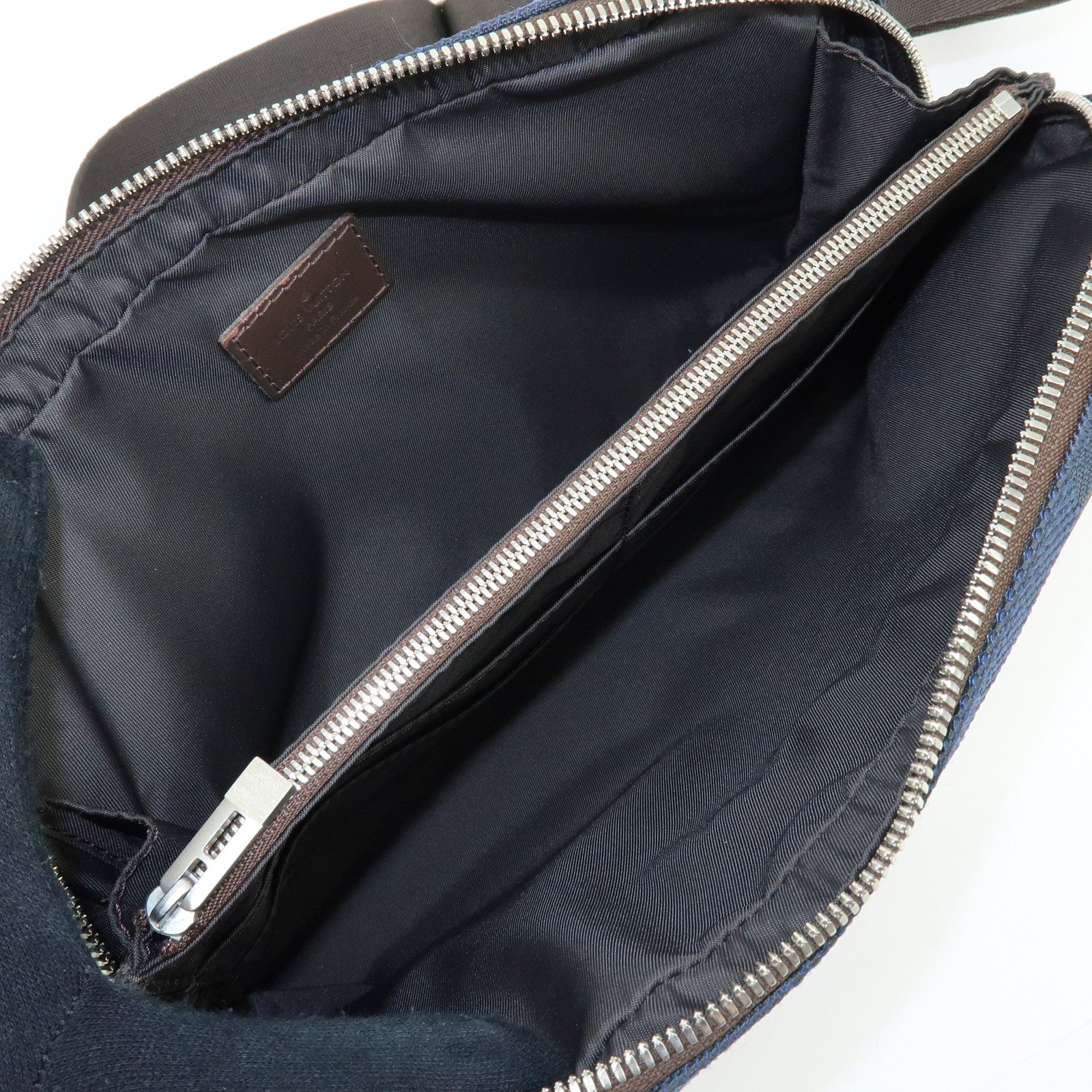 Louis Vuitton Damier Geant Canvas Leather Waist Body Bag Bleu Ocean