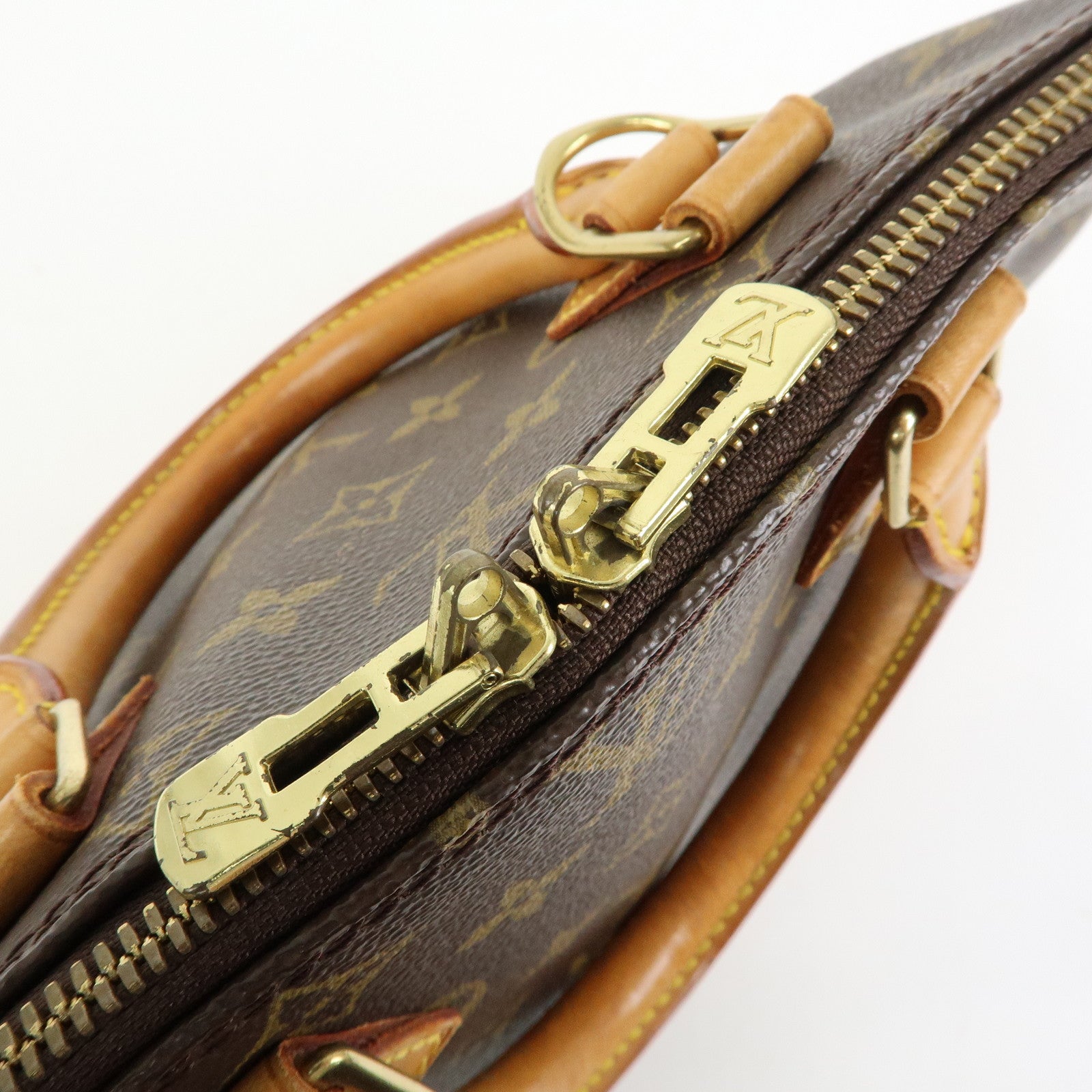 Louis Vuitton Monogram Alma PM Canvas Leather Hand Bag Brown M51130