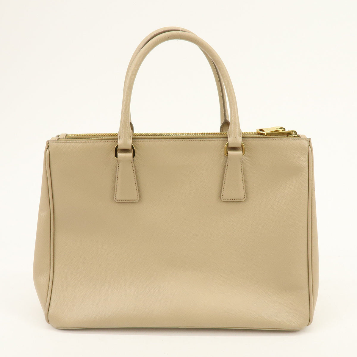 PRADA Triangle Logo Galleria Saffiano Leather 2Way Bag Beige 1BA274