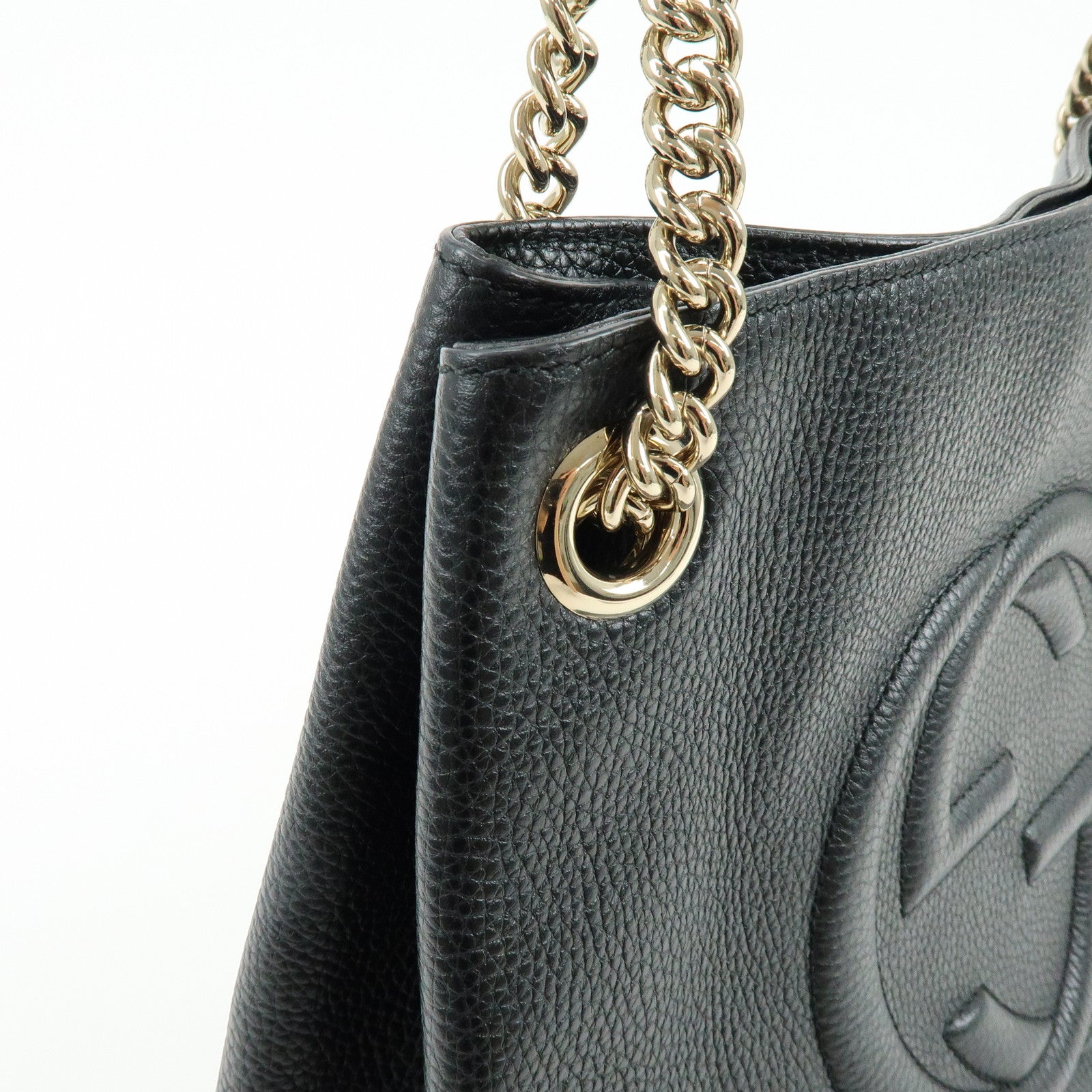 GUCCI SOHO Interlocking G Chain Shoulder Bag Tote Bag Black 536196