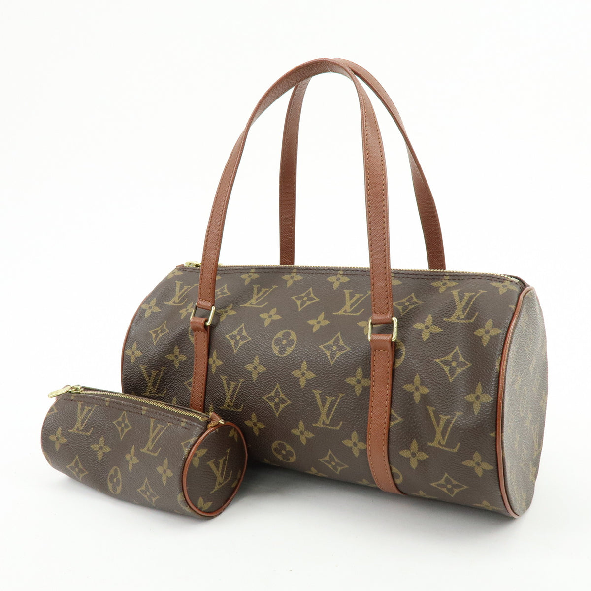 Louis Vuitton Monogram Papillon 30 Hand Bag Brown M51365