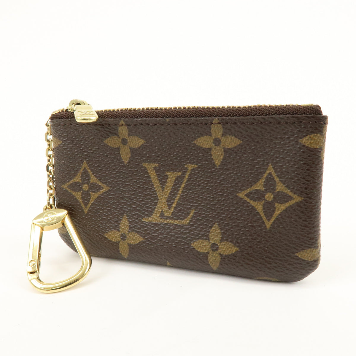 Louis Vuitton Monogram Pochette Cles Coin Case Key Case Brown M62650