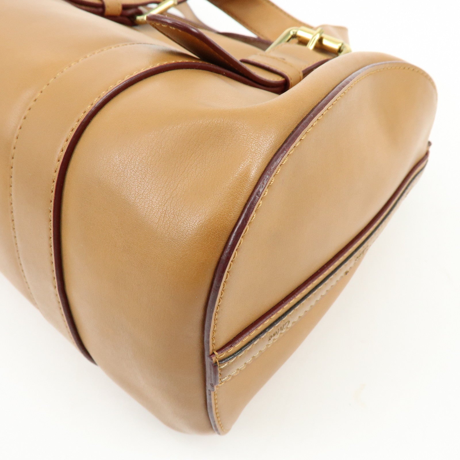 Chloe Sam Leather 2Way Bag Hand Shoulder Bag Brown Camel