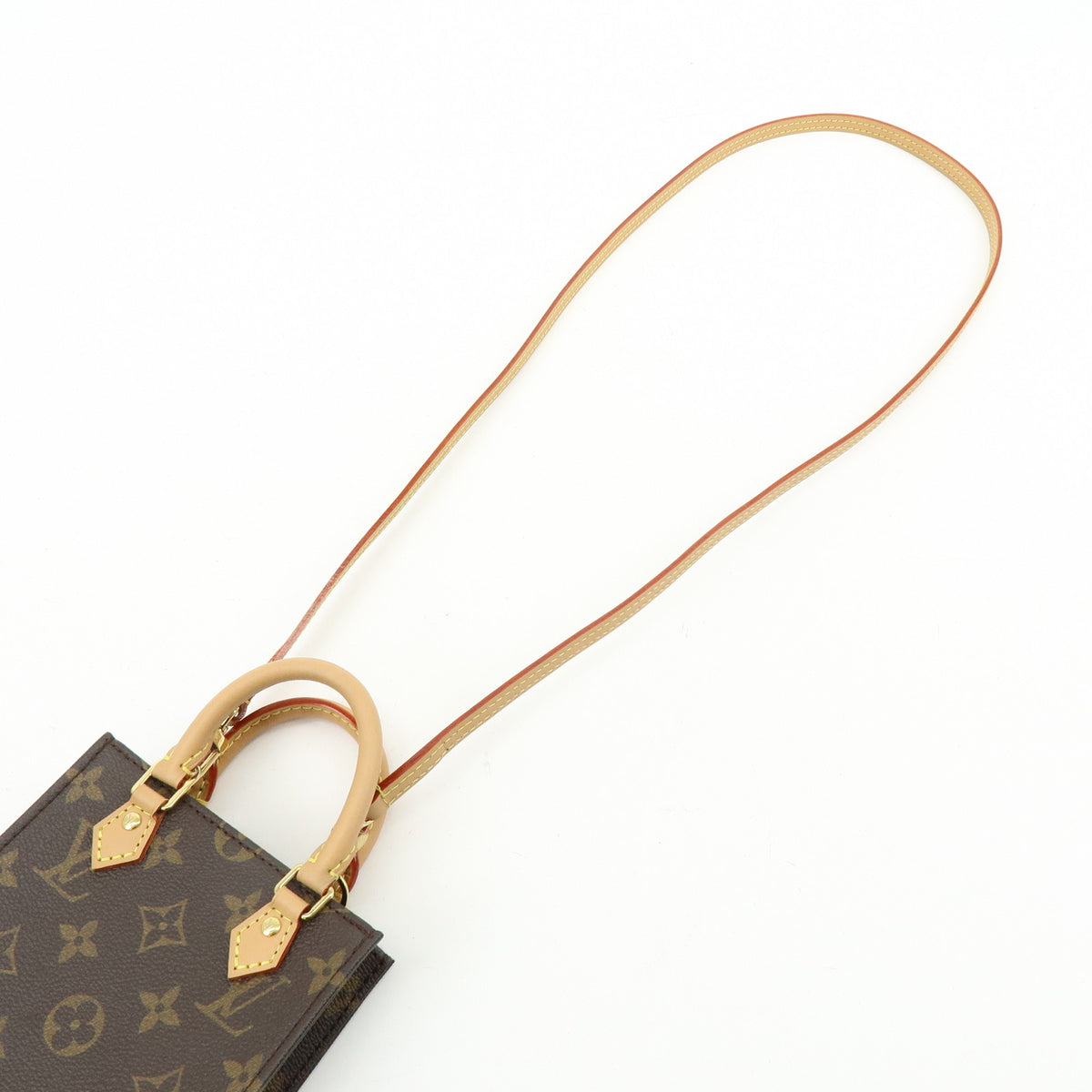 Louis Vuitton Monogram Petit Sac Plat 2Way Bag Hand Shoulder Bag M69442
