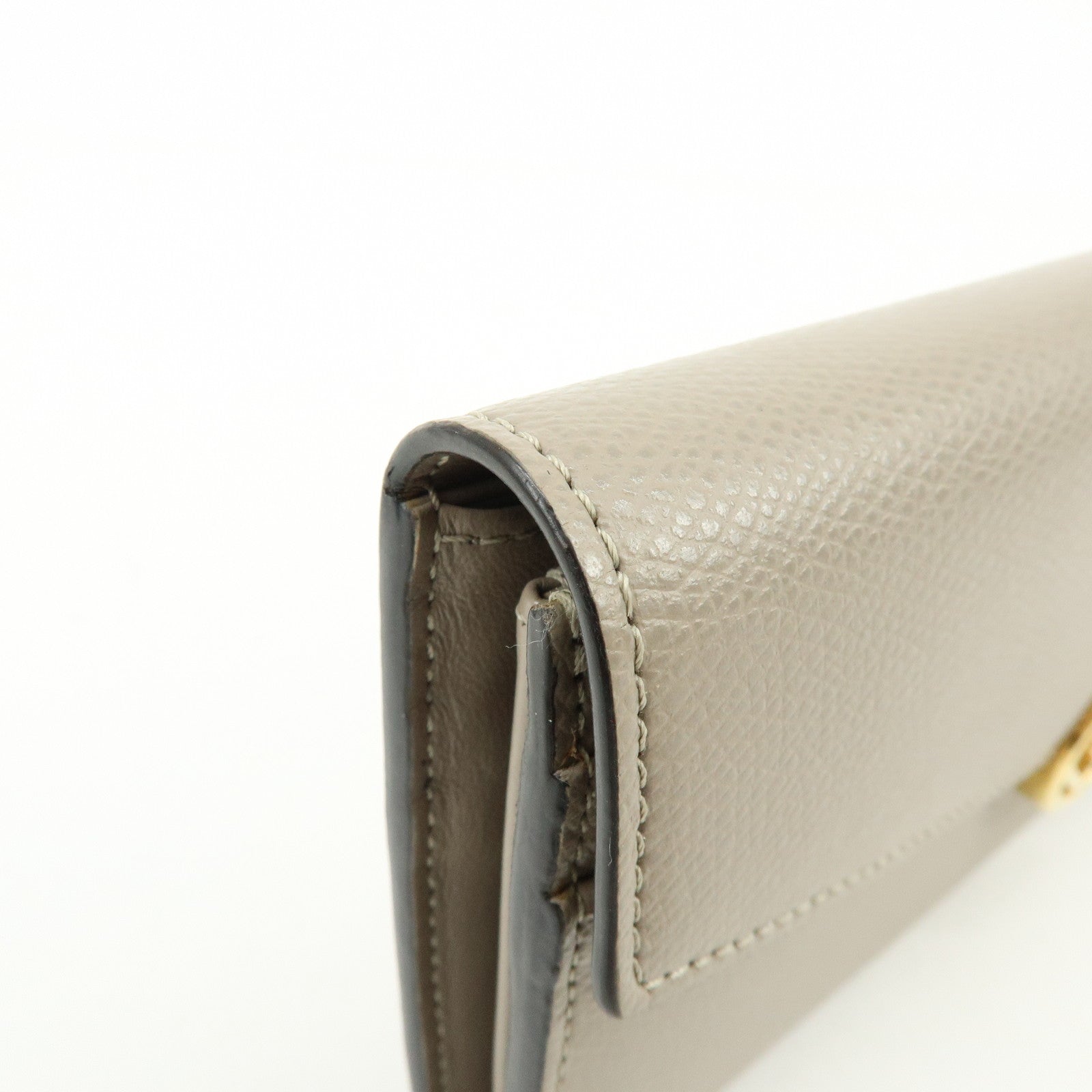 FENDI F is Fendi Leather Continental Long Wallet Beige 8M0251