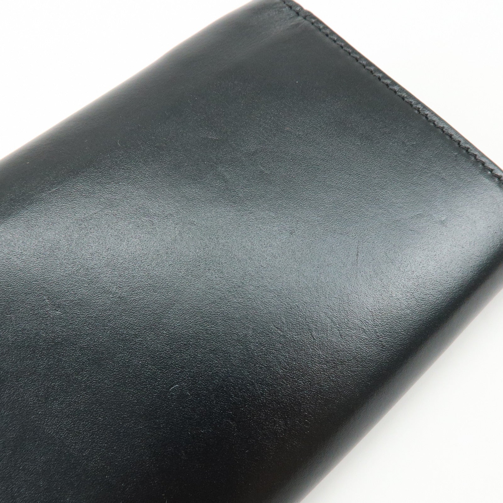 CELINE C Logo Leather Chain Long Flap Wallet Black