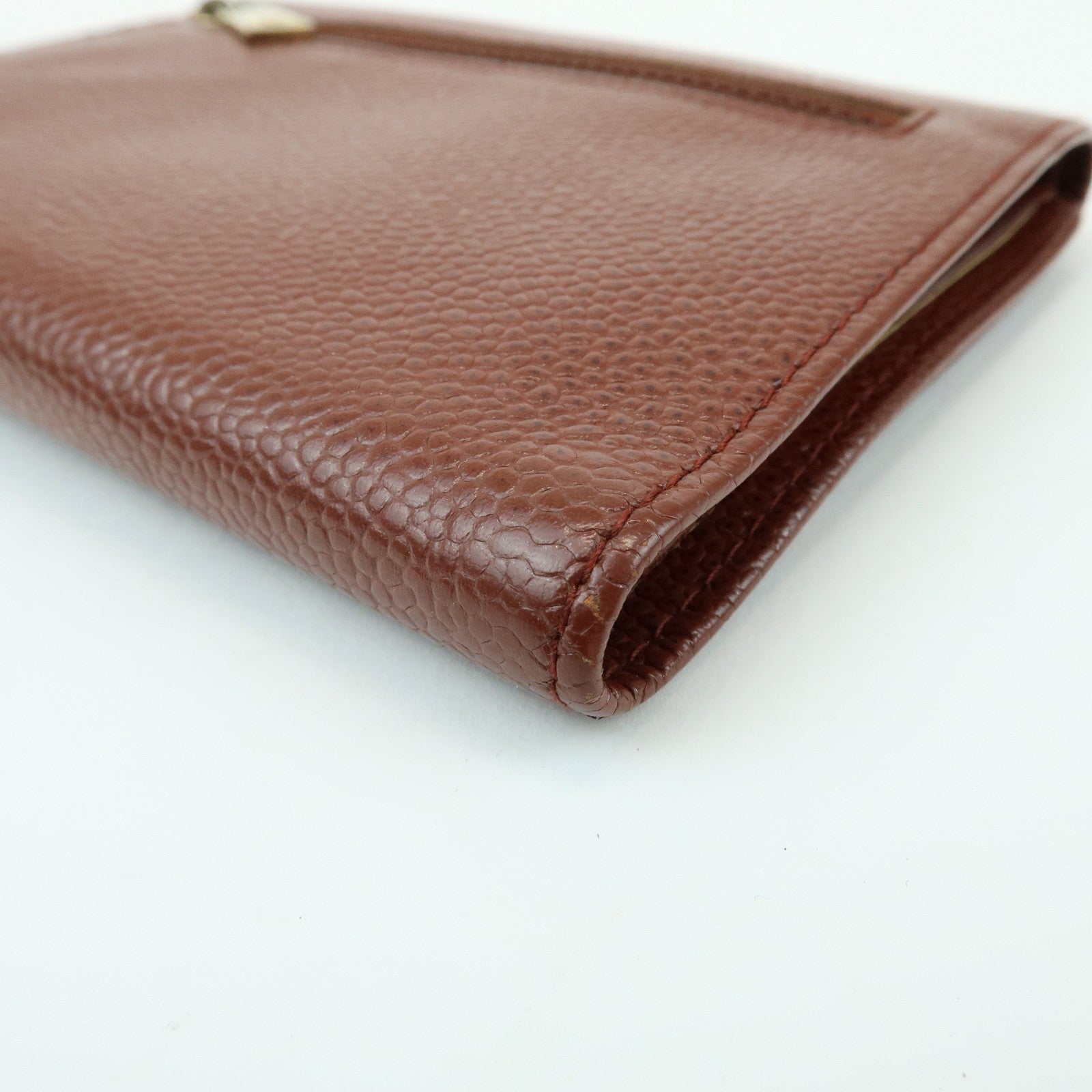CHANEL COCO Mark Caviarskin Tri-fold Compact Wallet Brown