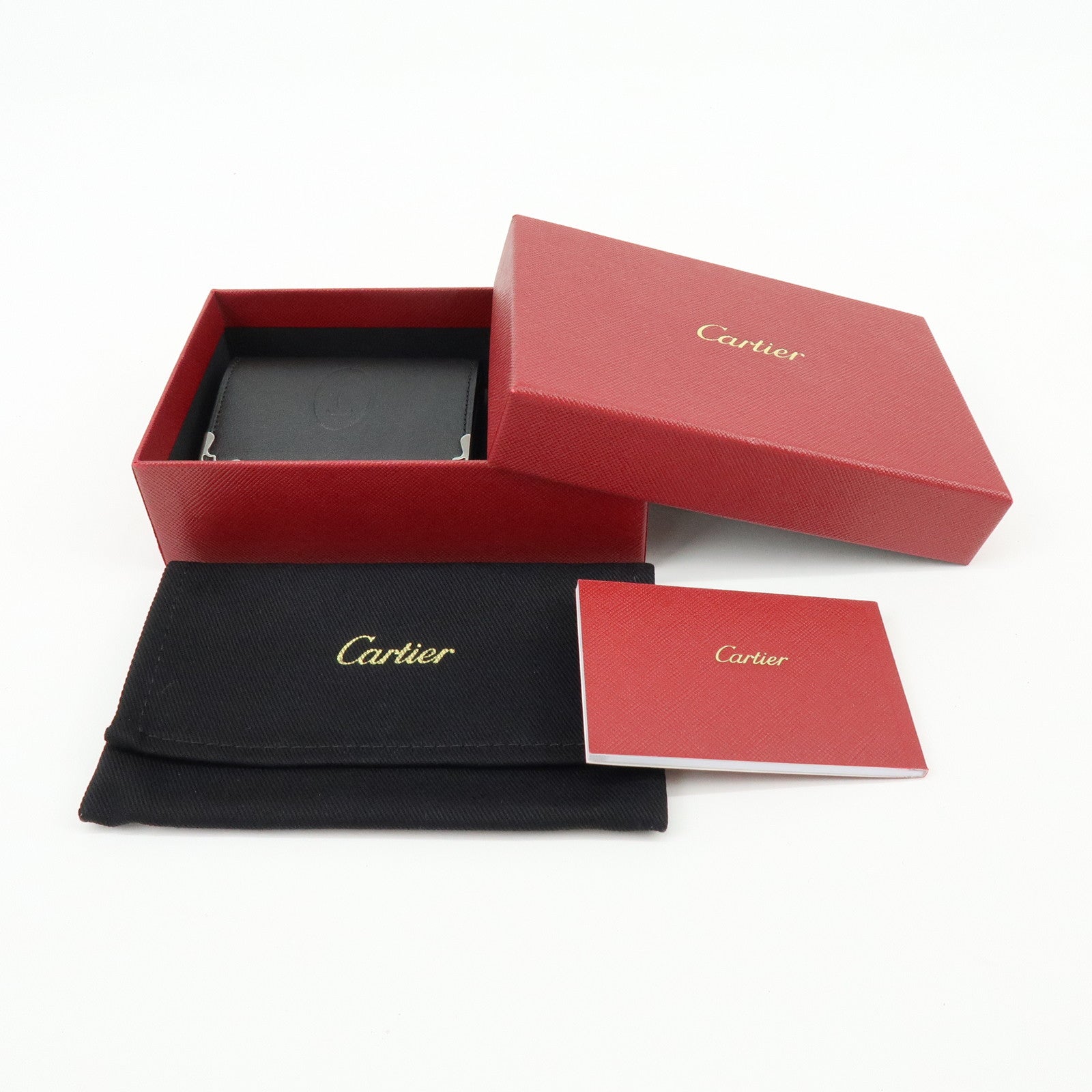 Cartier Must De Cartier Leather Coin Case Coin Purse Black