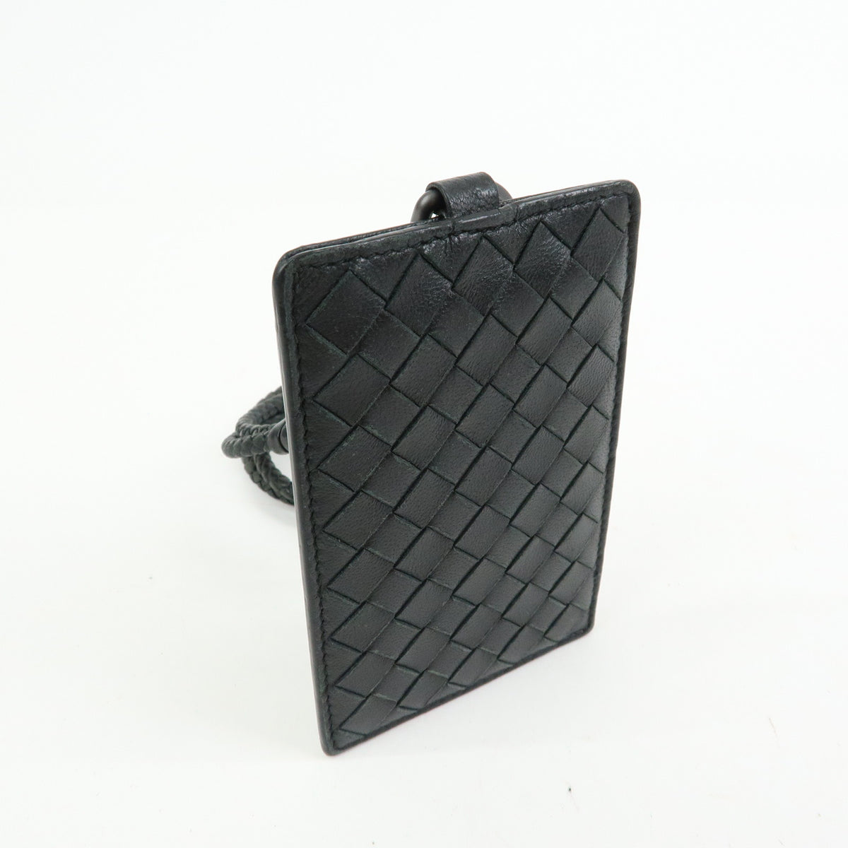 BOTTEGA VENETA Intrecciato Leather Shoulder Card Case Black