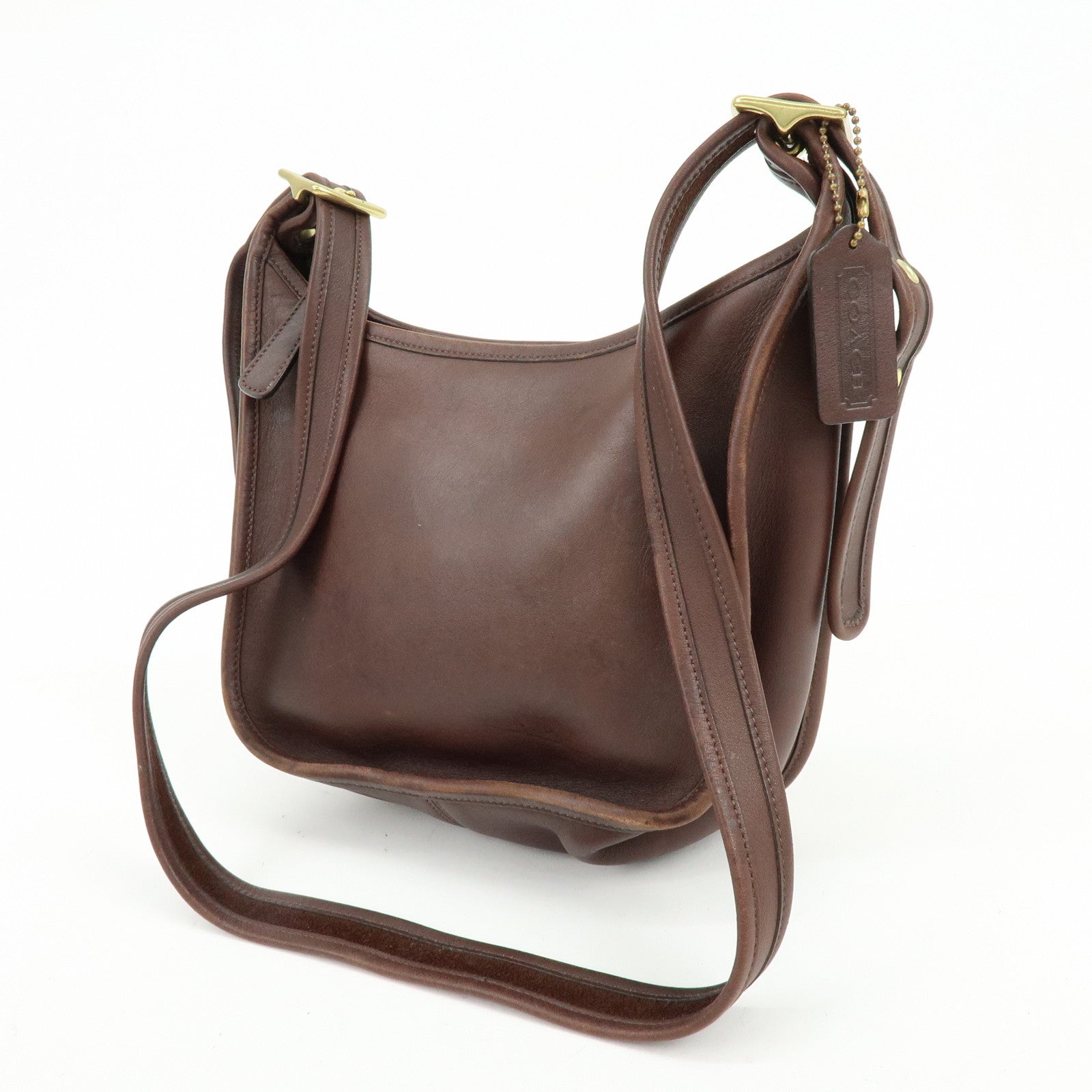 COACH Ergo Embossed Leather Shoulder Bag Hand Bag Ivory Brown Lot